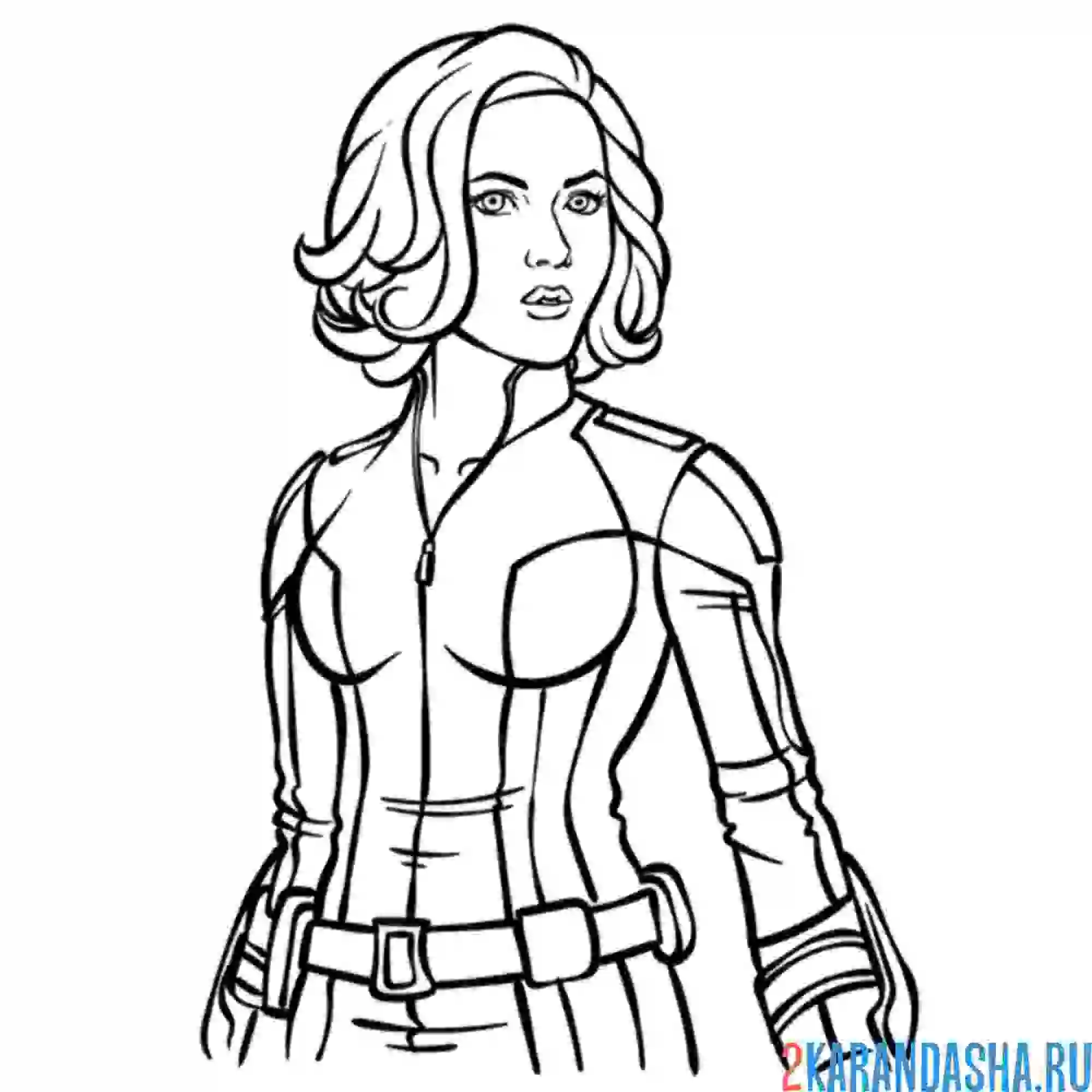 Раскраска мстители черная вдова