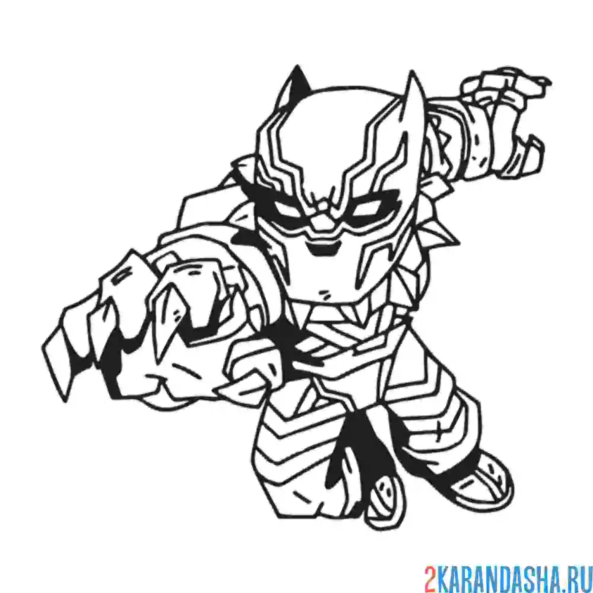 Раскраска черная пантера в прыжке