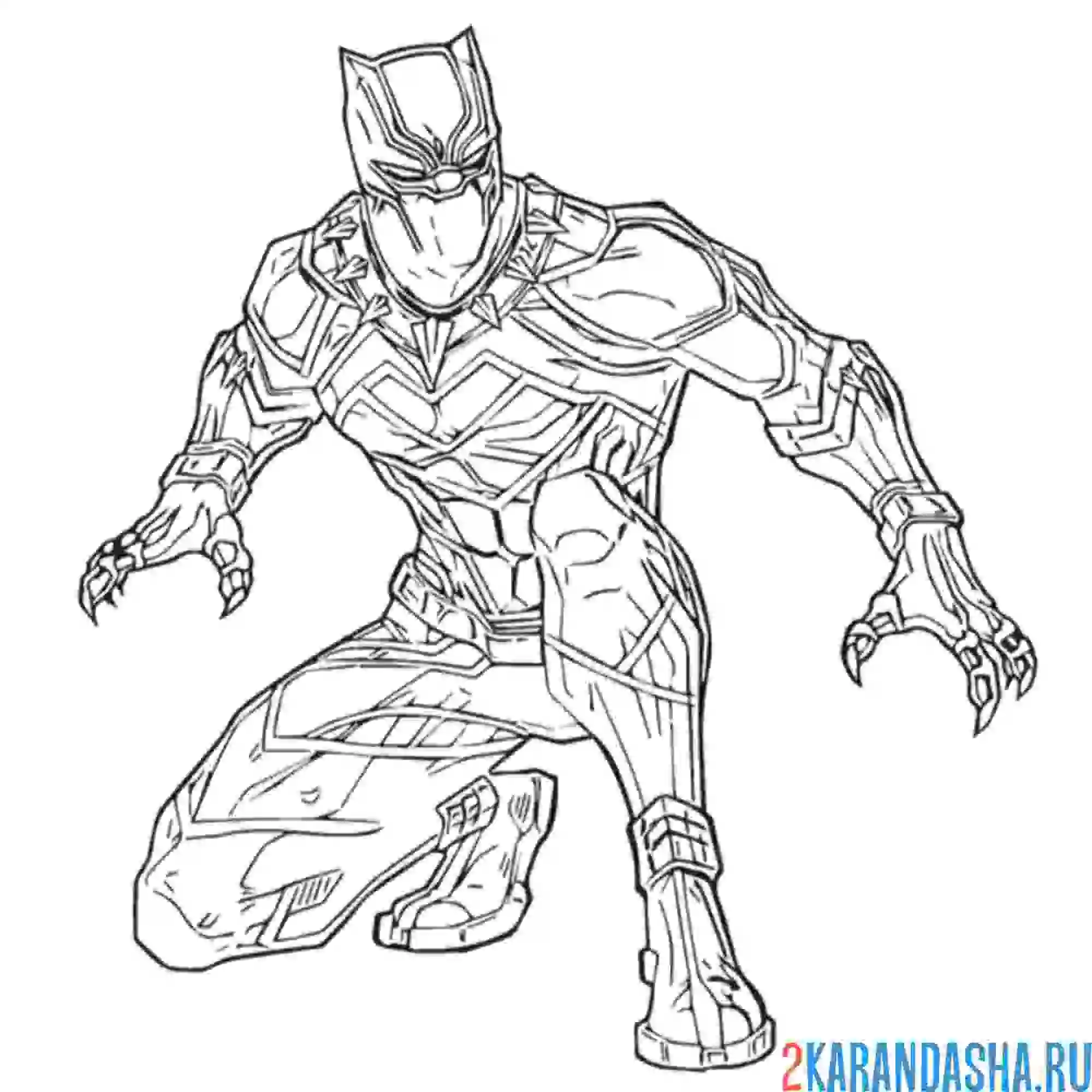 Раскраска черная пантера супергерой