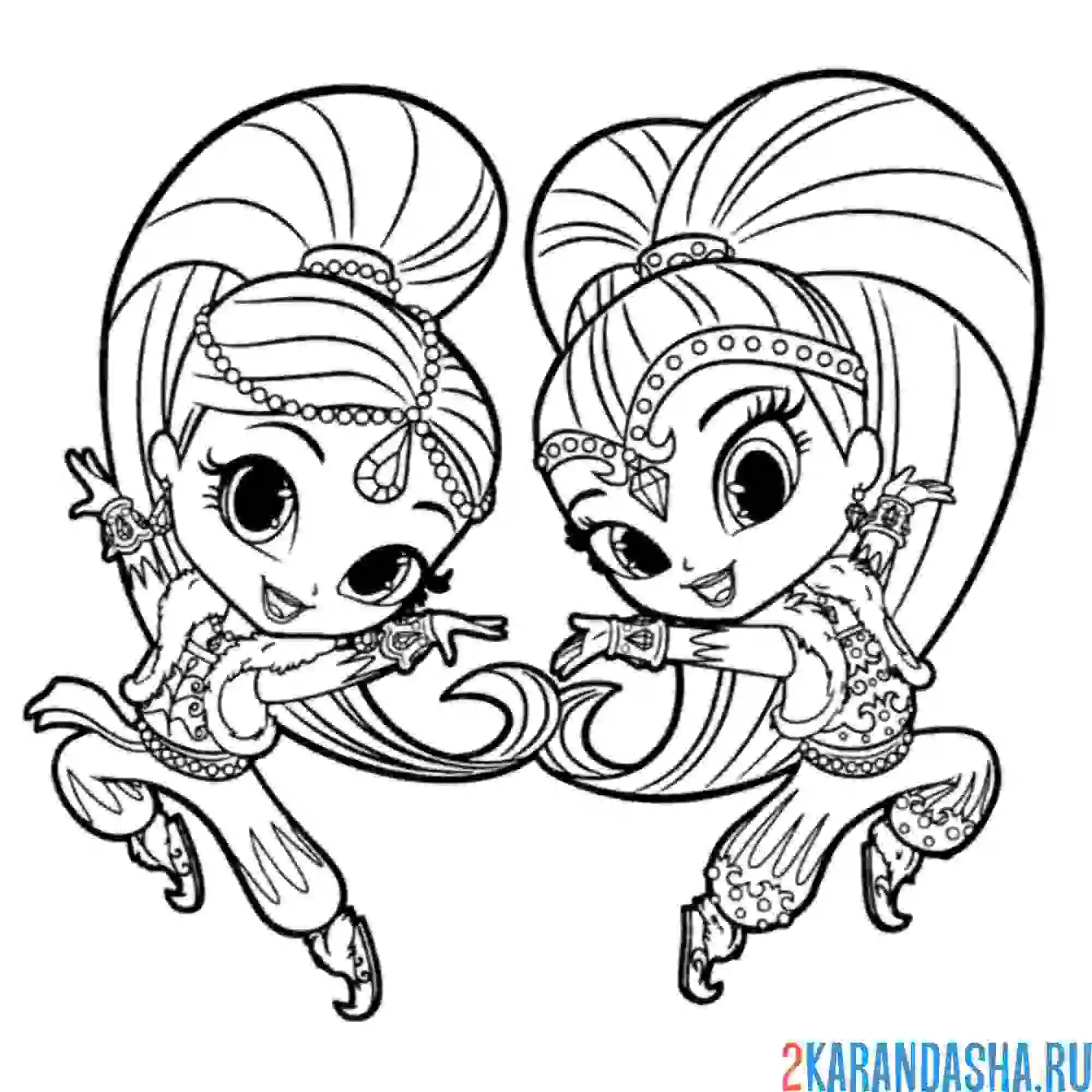 Раскраска шиммер и шайн танцуют