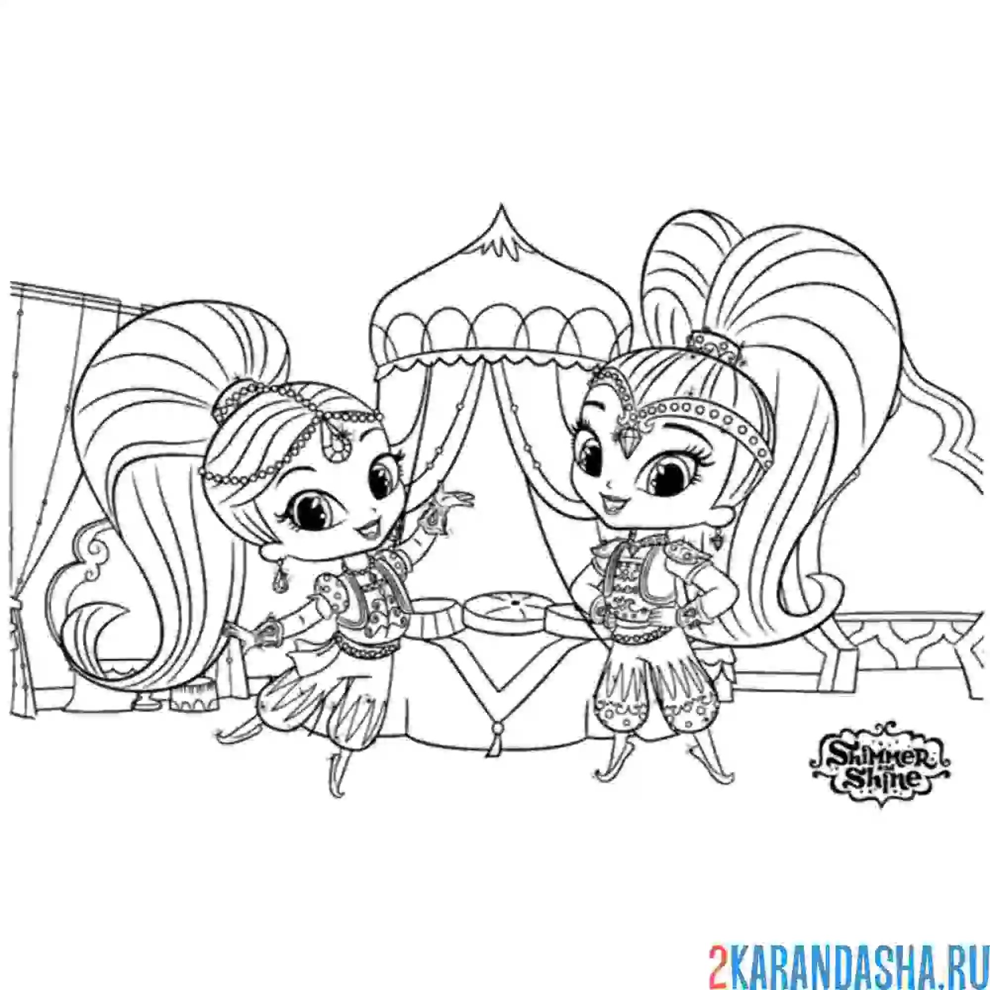 Раскраска шиммер и шайн цирк