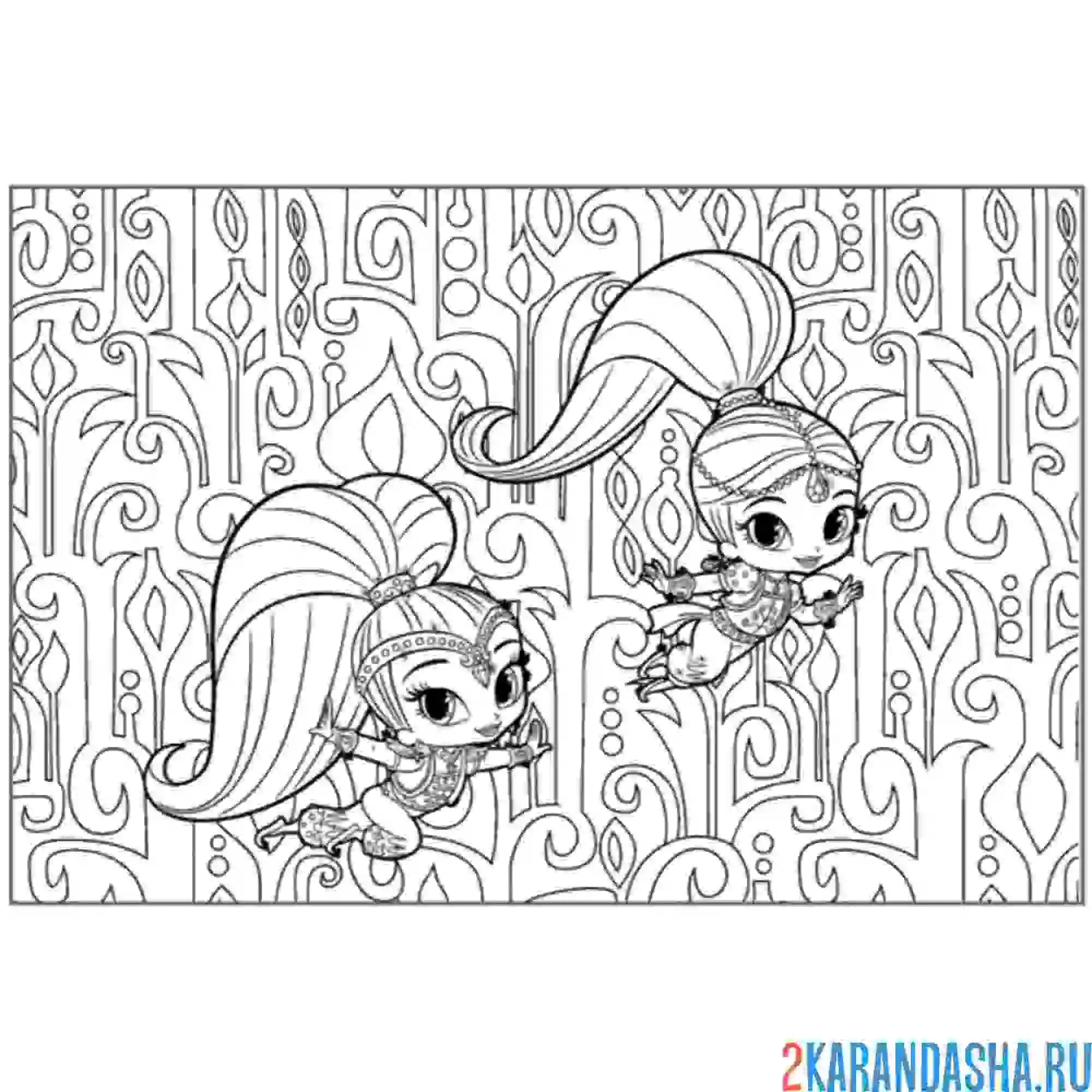 Раскраска шиммер и шайн летят