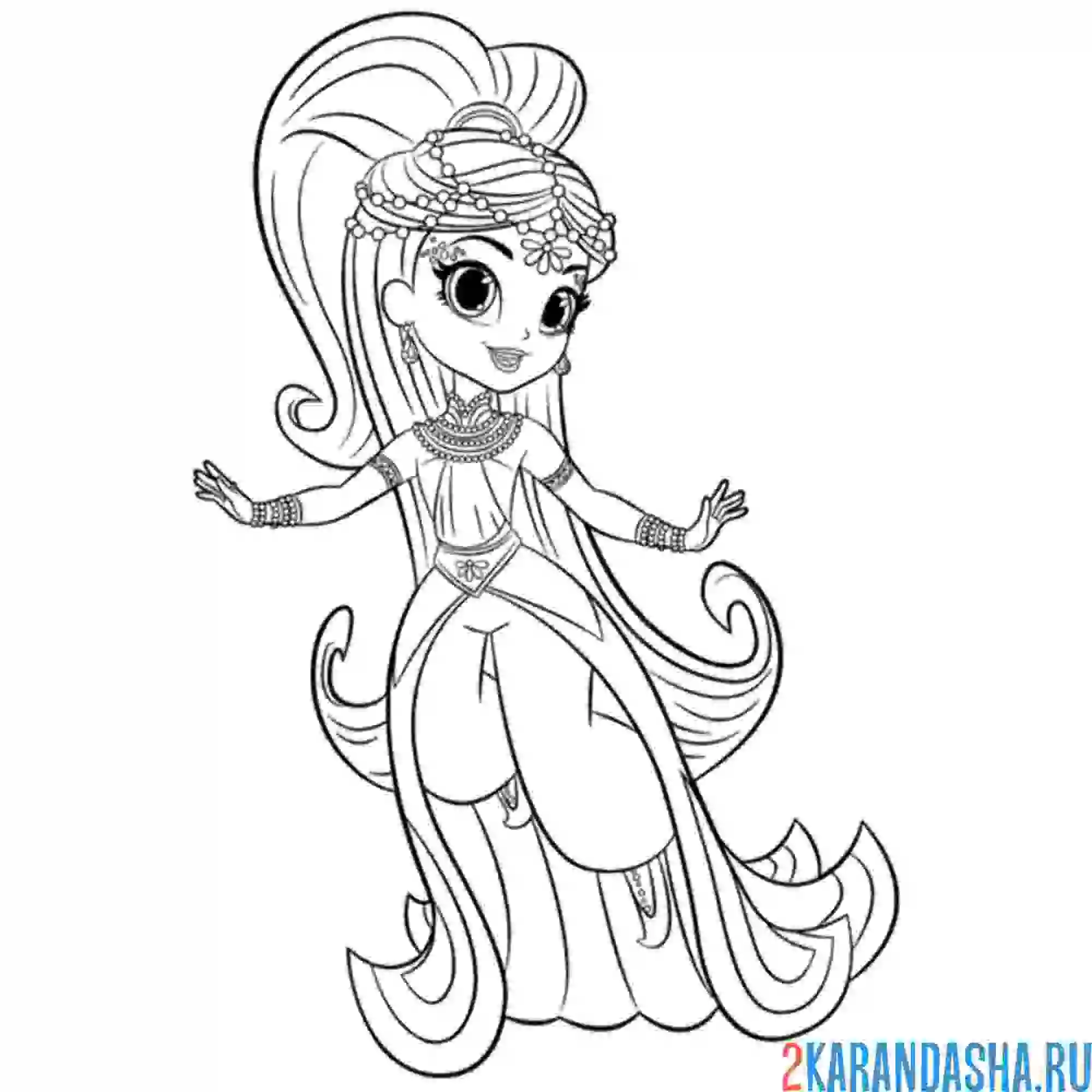 Раскраска принцесса самира