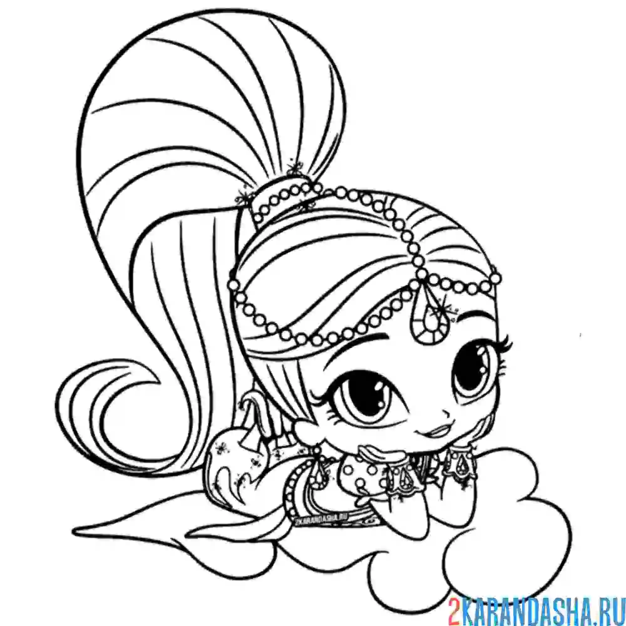 Раскраска шиммер на облачке