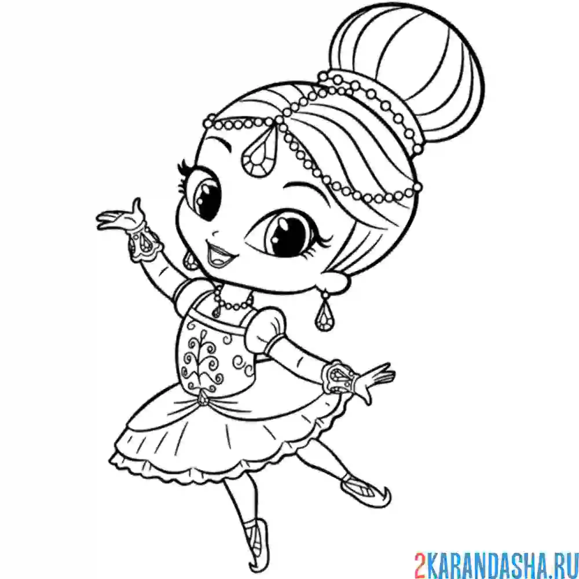 Раскраска балерина шиммер