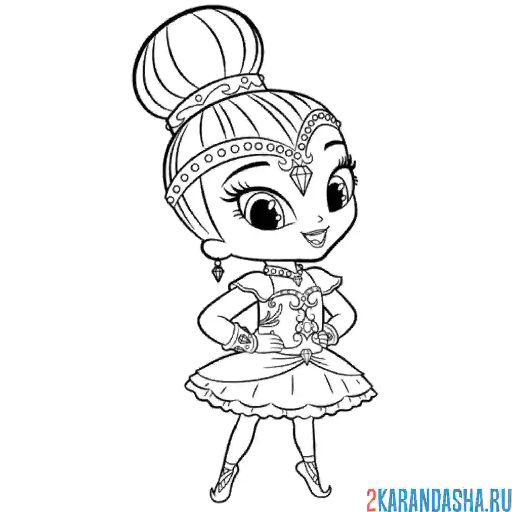 Раскраска балерина шайн