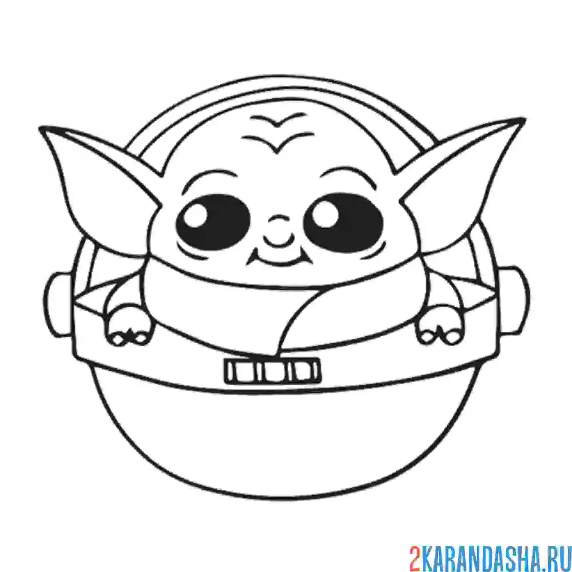 Раскраска йода малыш