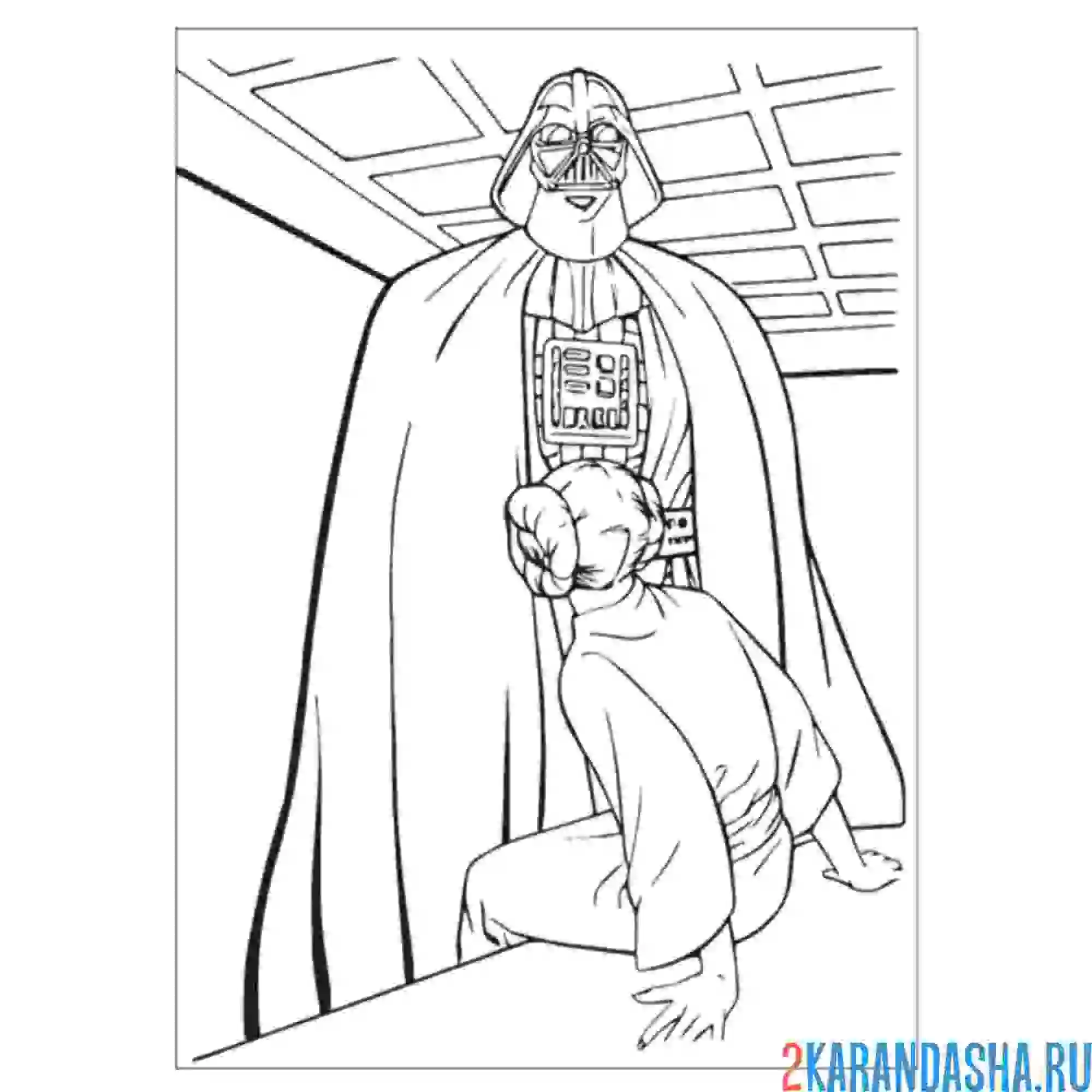 Раскраска вейдер и лея