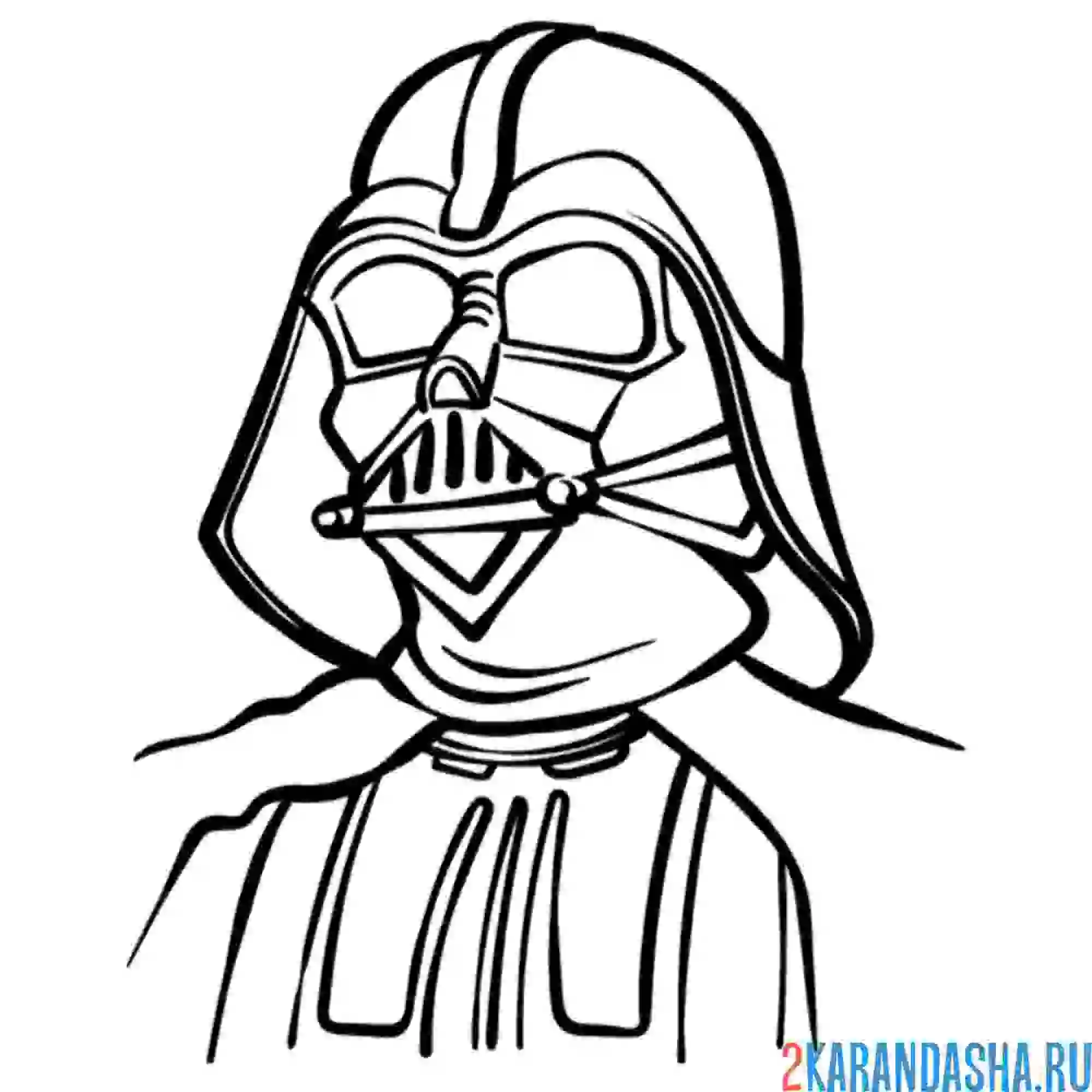 Раскраска дарт вейдер в маске