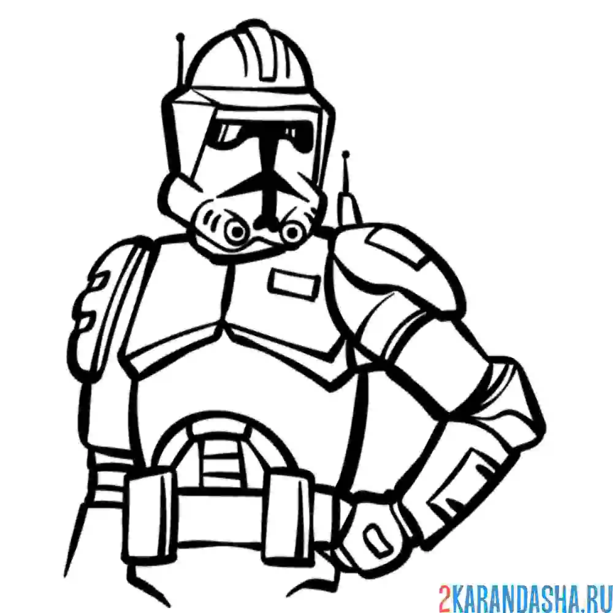 Раскраска звездные войны клон