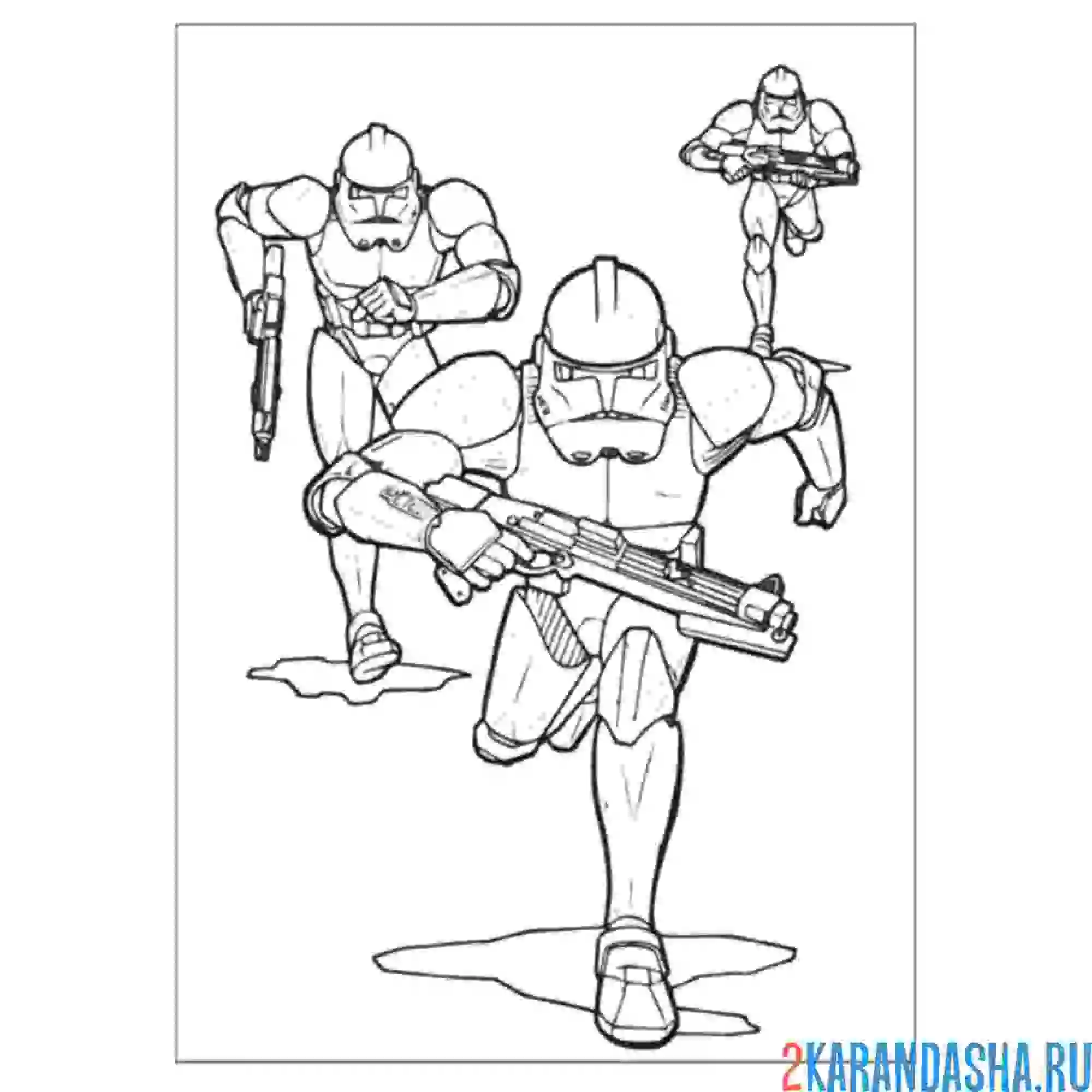 Раскраска клоны звездные войны