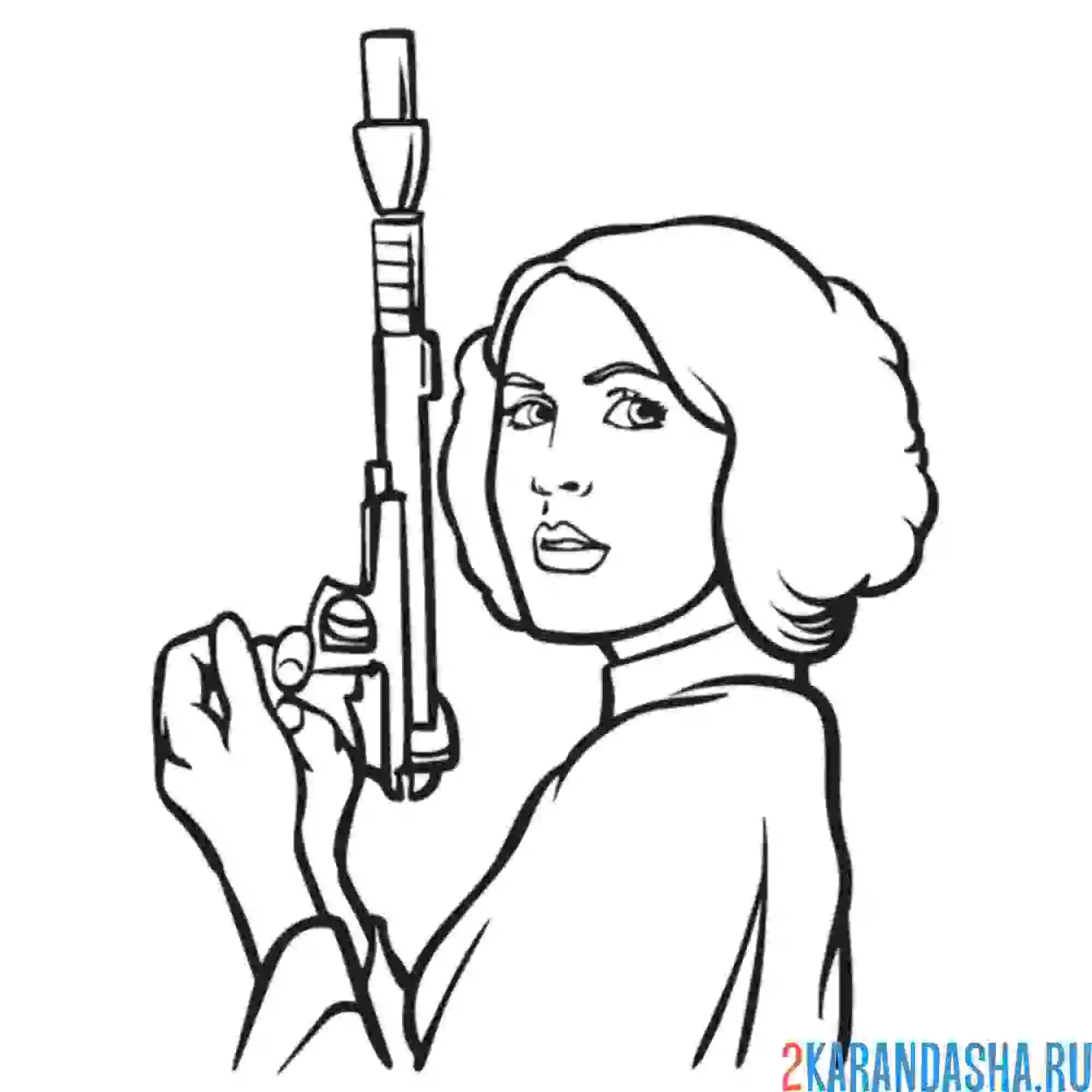 Раскраска лея звездные войны