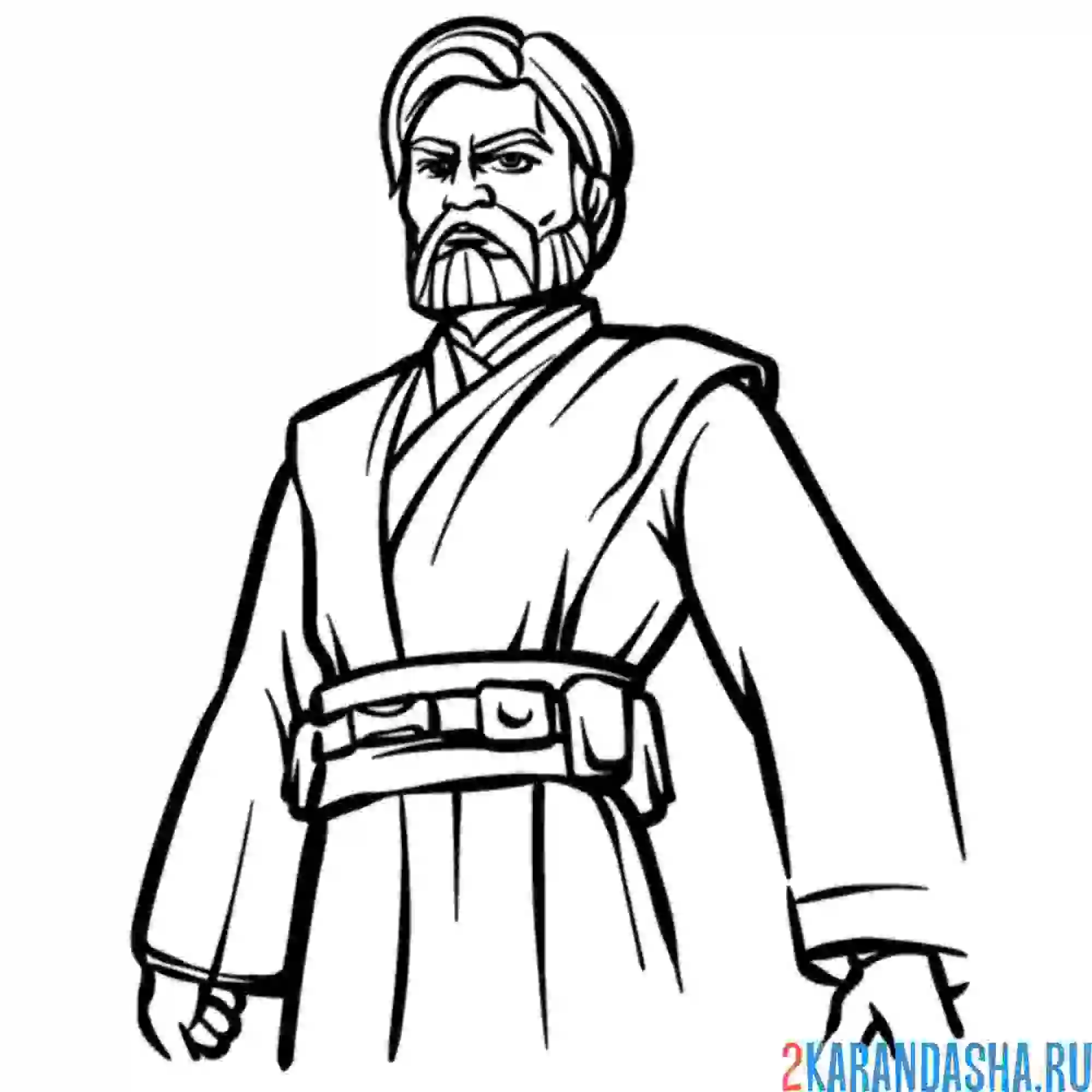 Раскраска оби-ван кеноби звездные войны