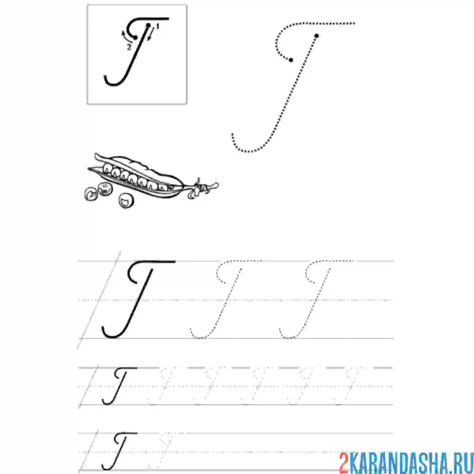 Раскраска прописная буква г пропись
