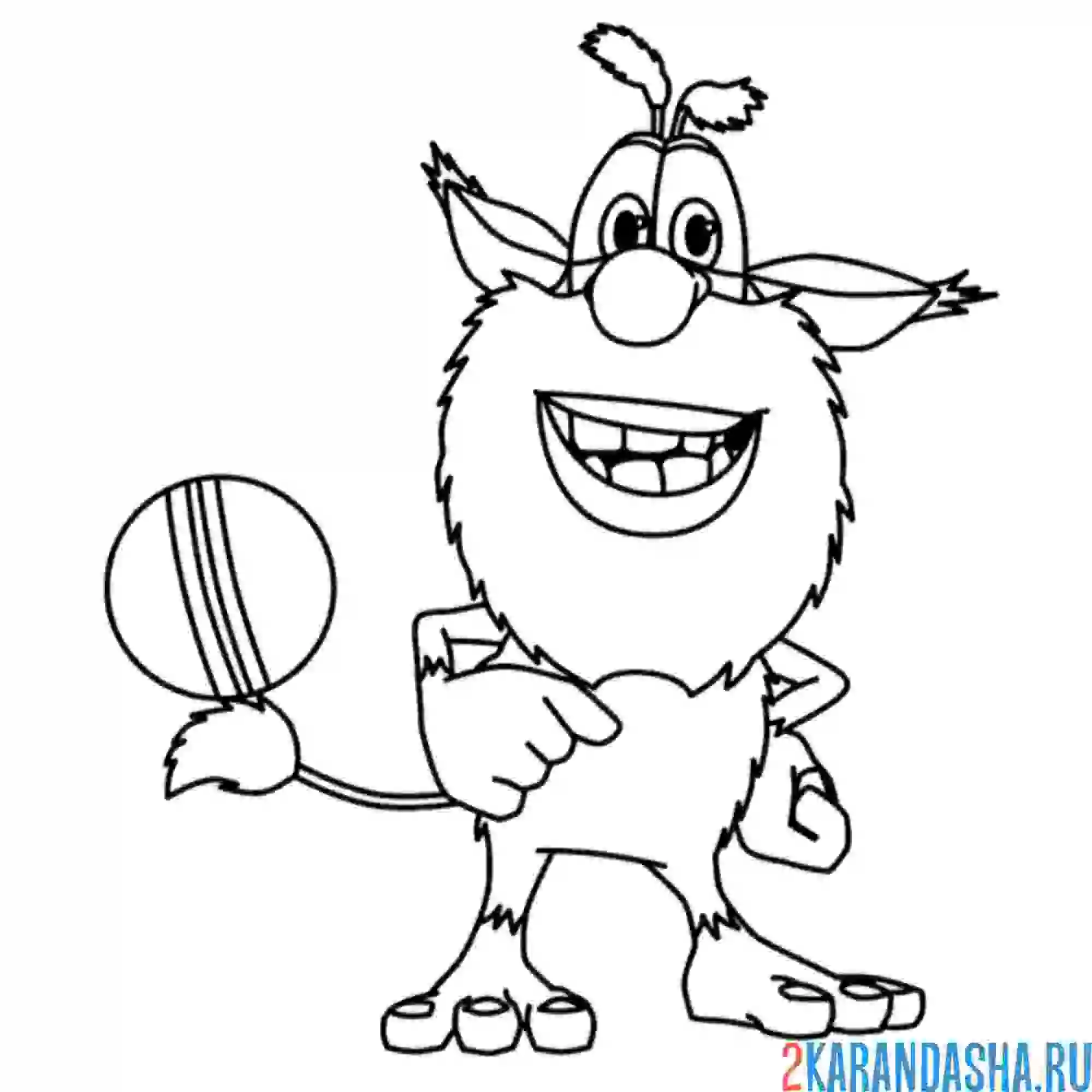 Раскраска буба с мячом
