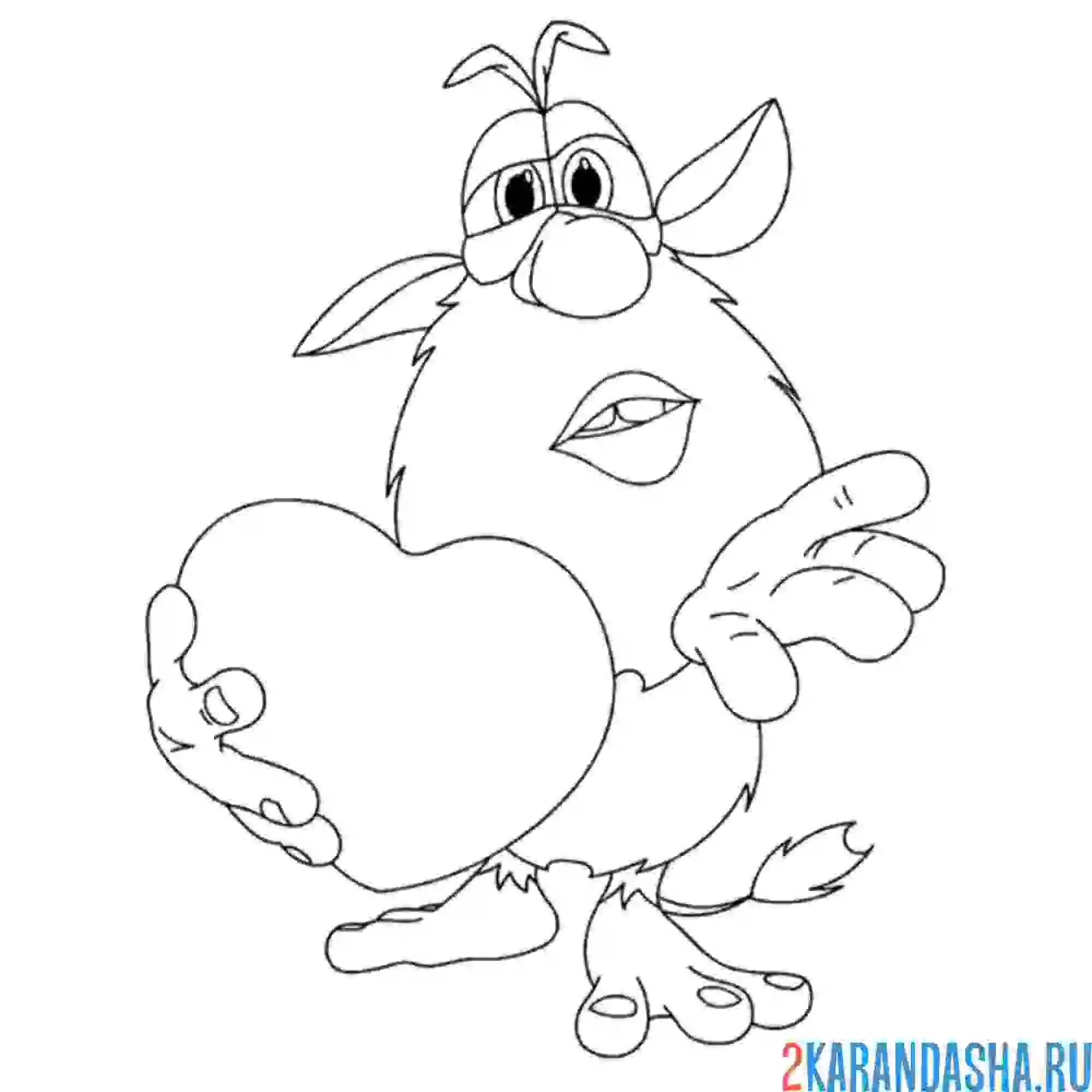 Раскраска буба сердечко