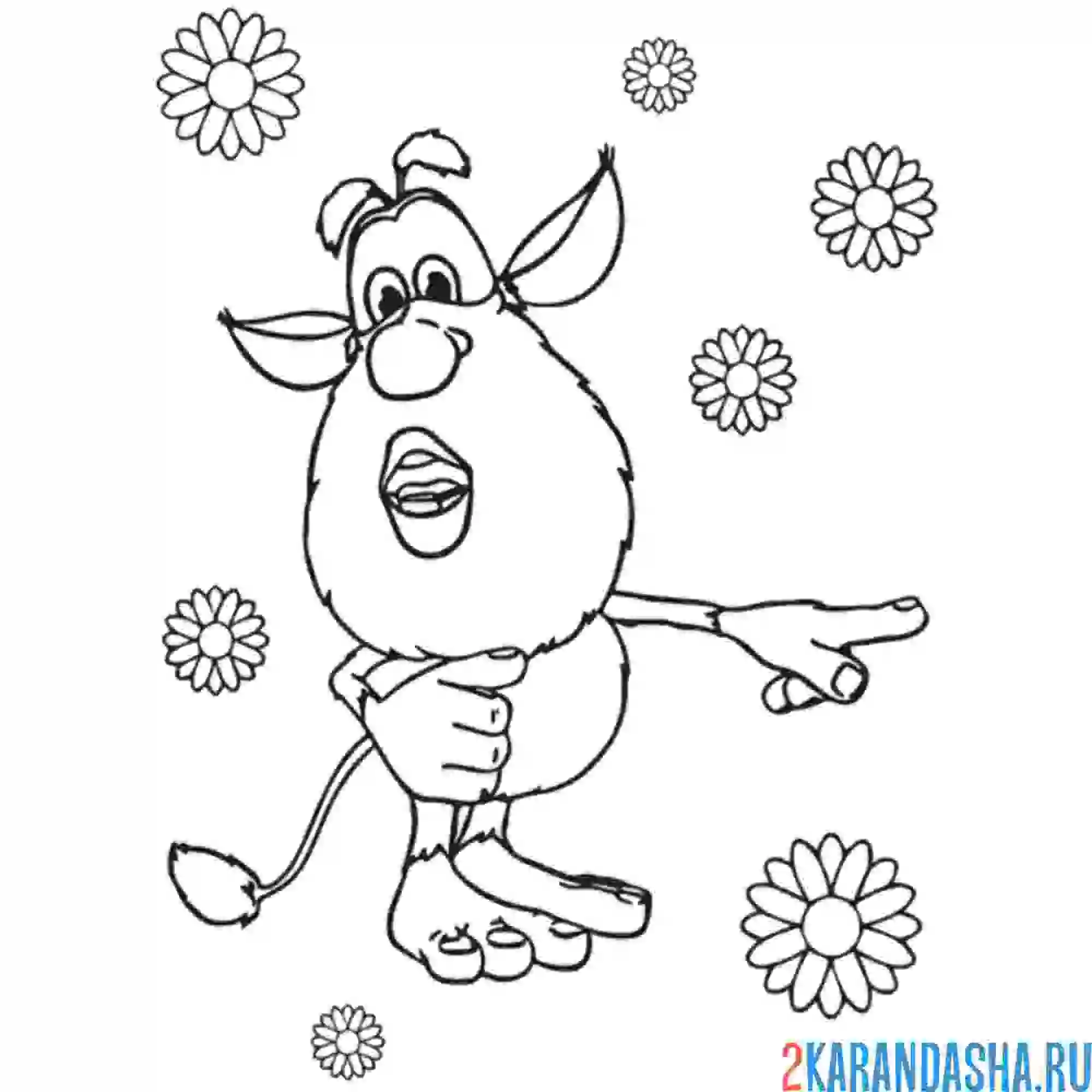 Раскраска буба нашел цветы