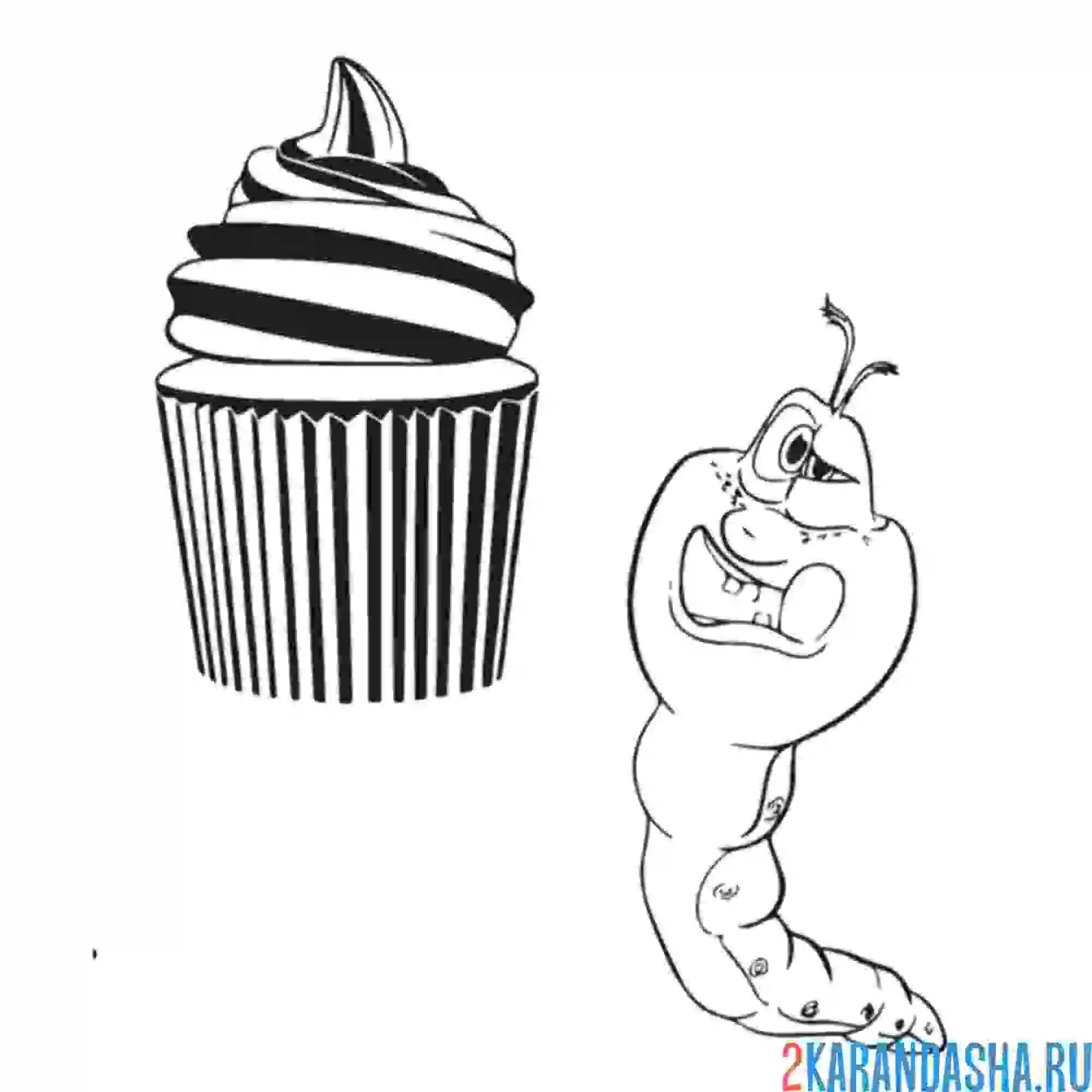 Раскраска гусеница дуда