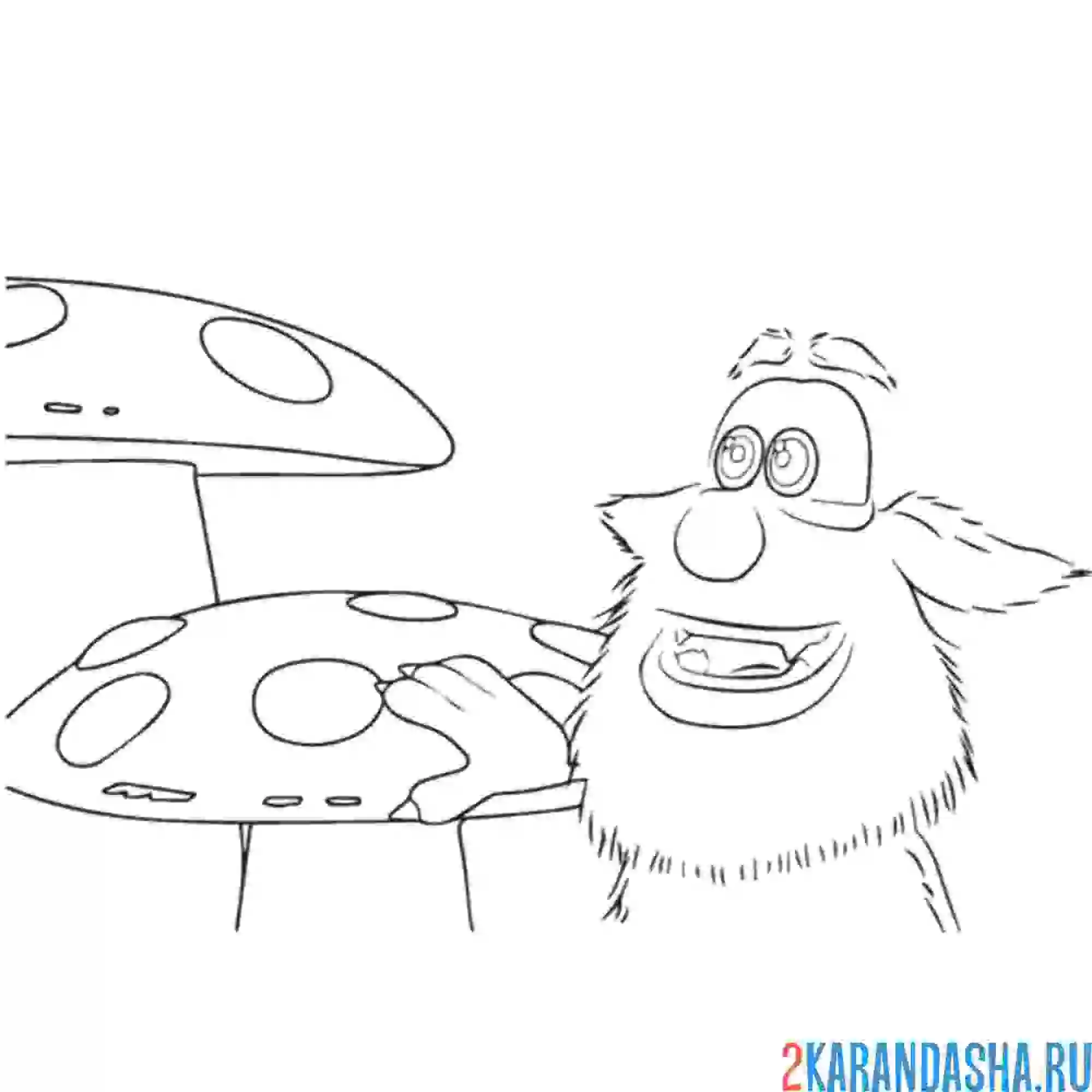 Раскраска буба нашел грибы