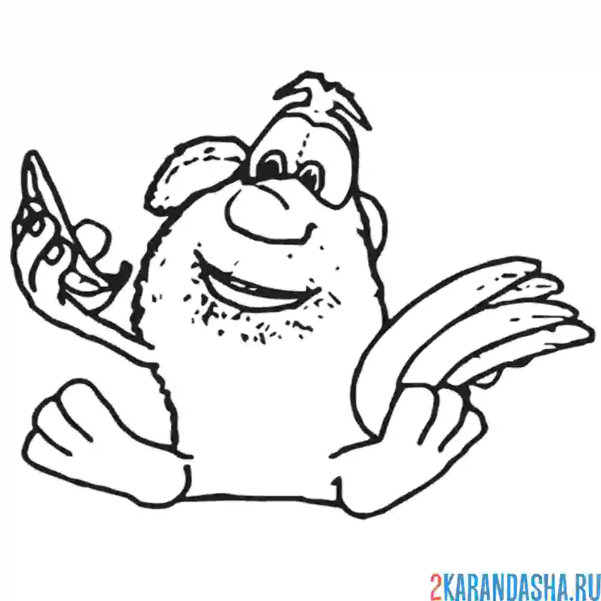 Раскраска буба и банан