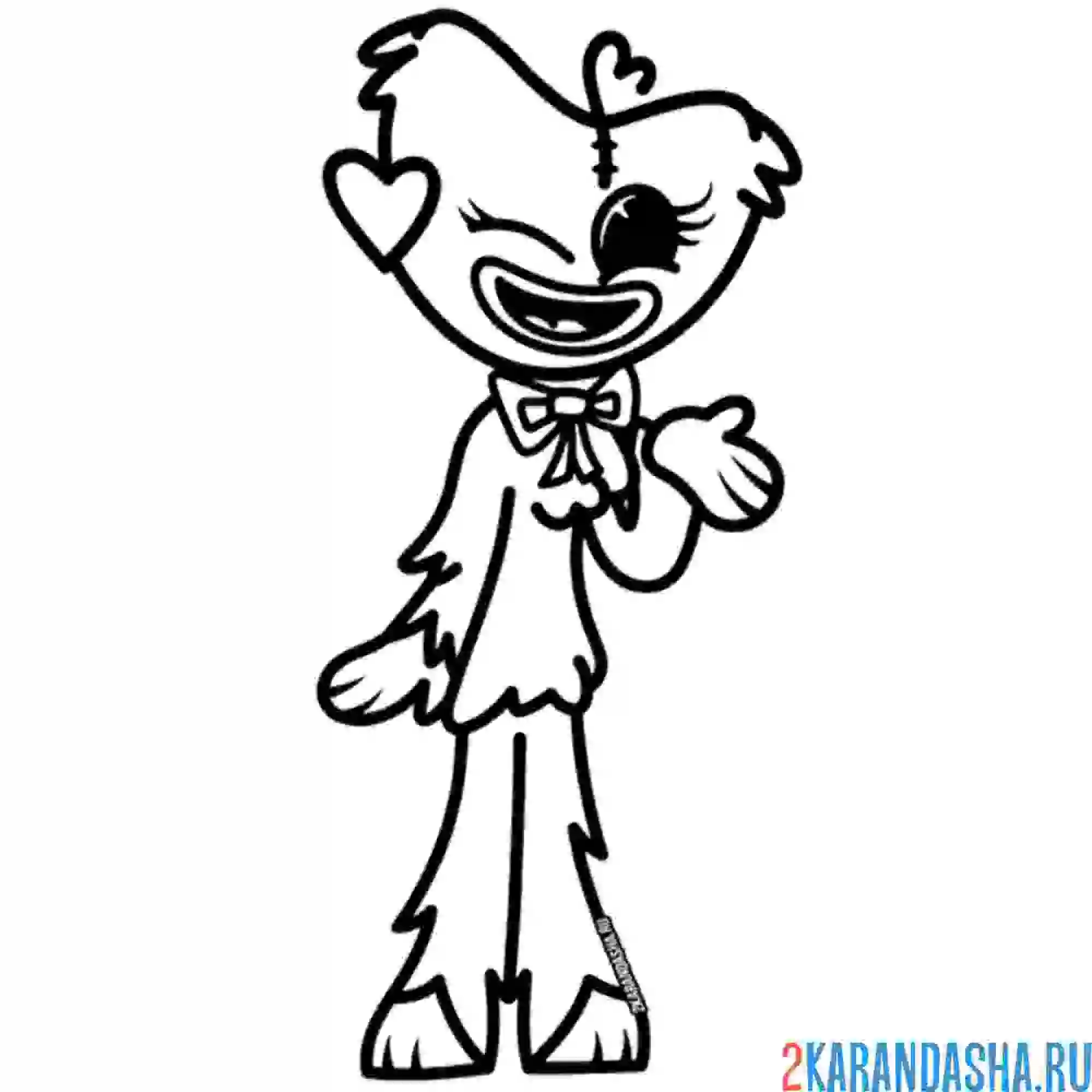 Раскраска кисси мисси улыбается