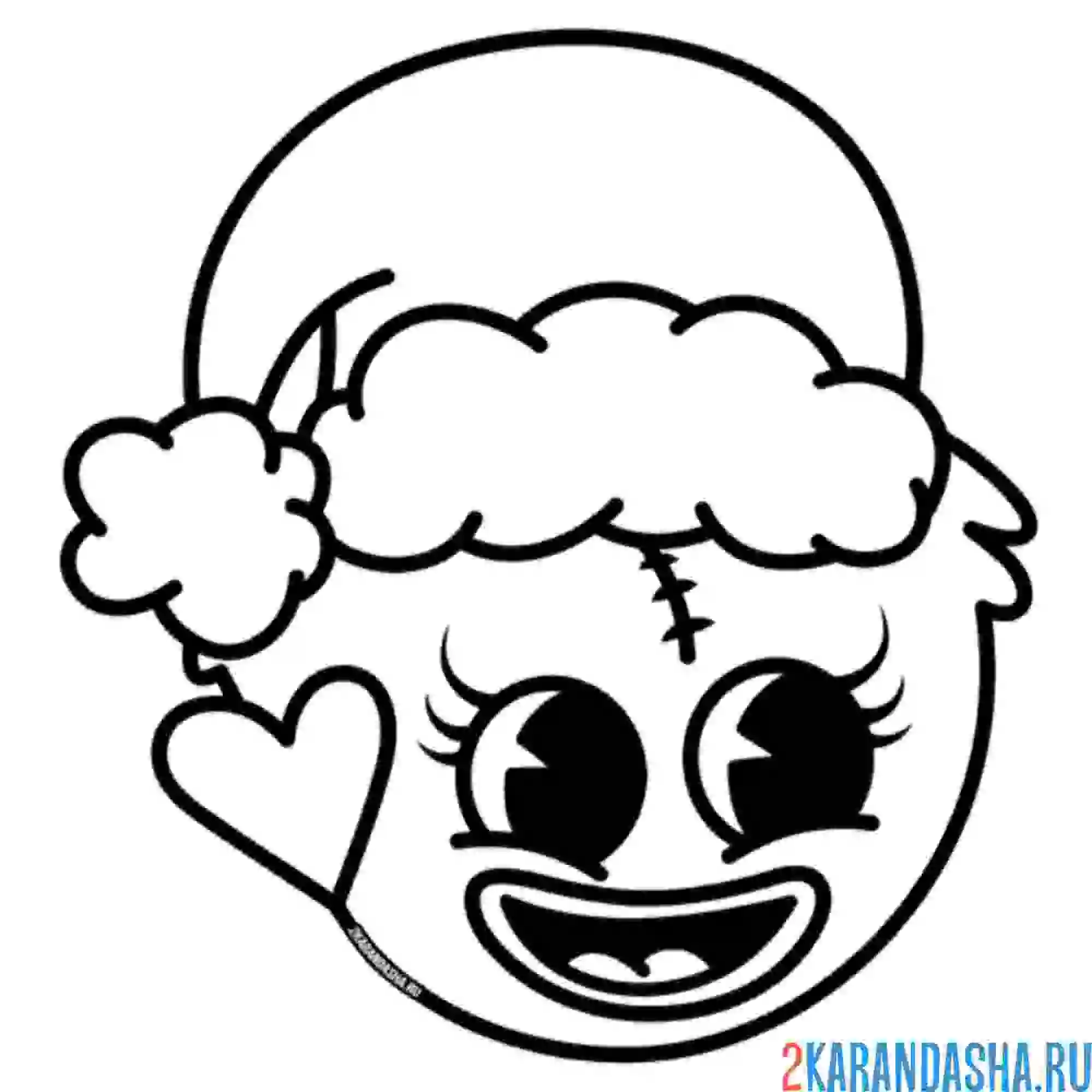 Раскраска кисси мисси в рождественской шапке