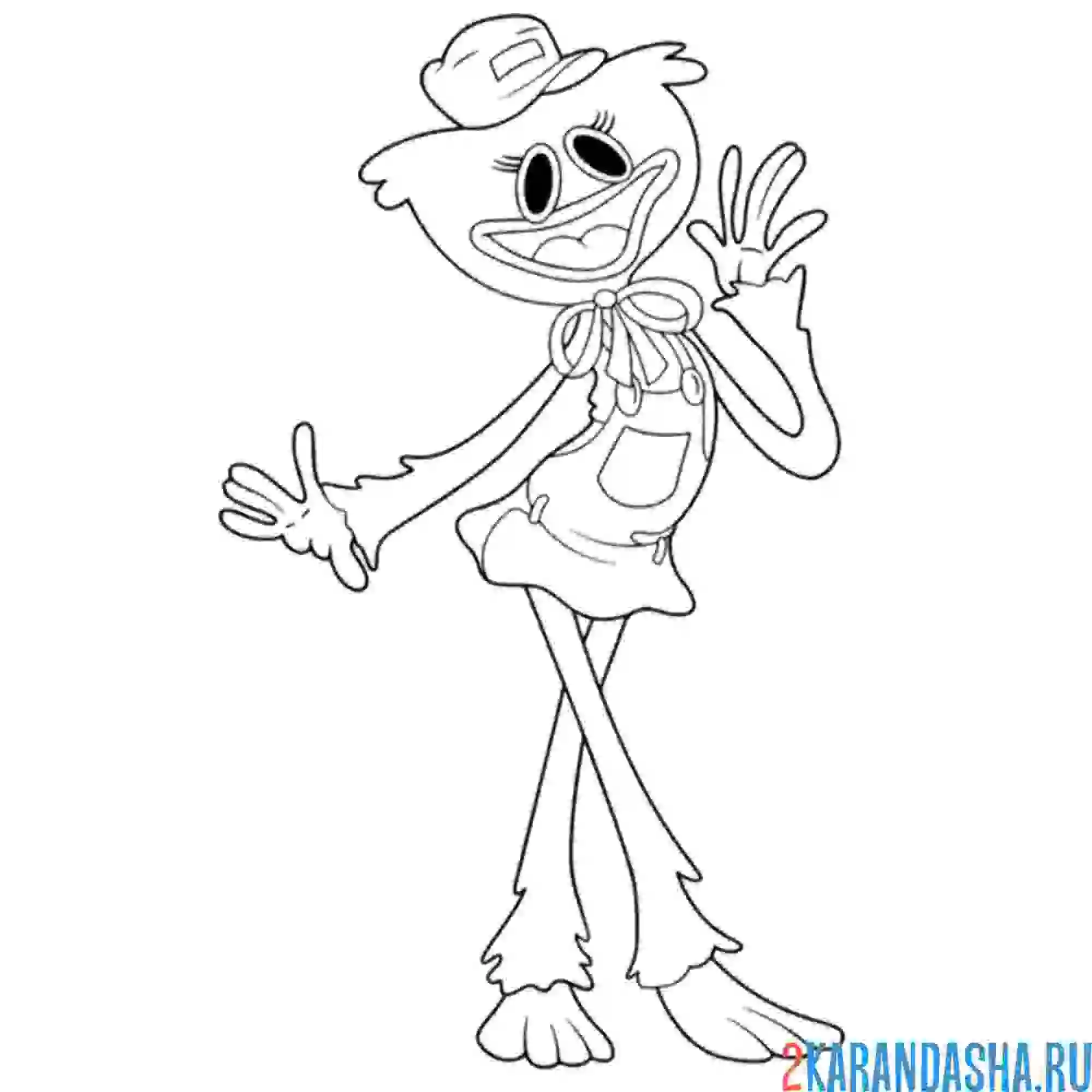 Раскраска кисси мисси танцует