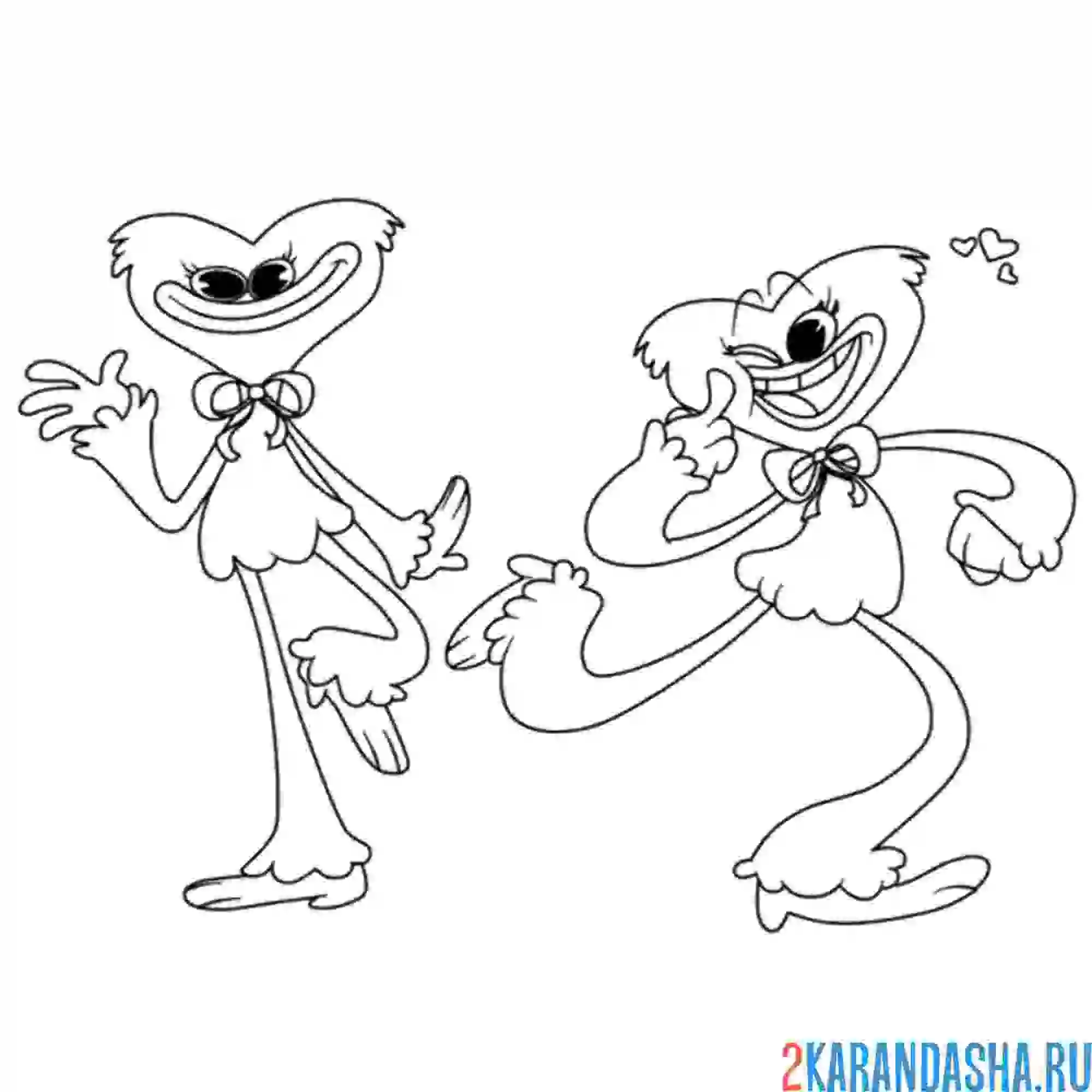 Раскраска хагги вагги и кисси мисси