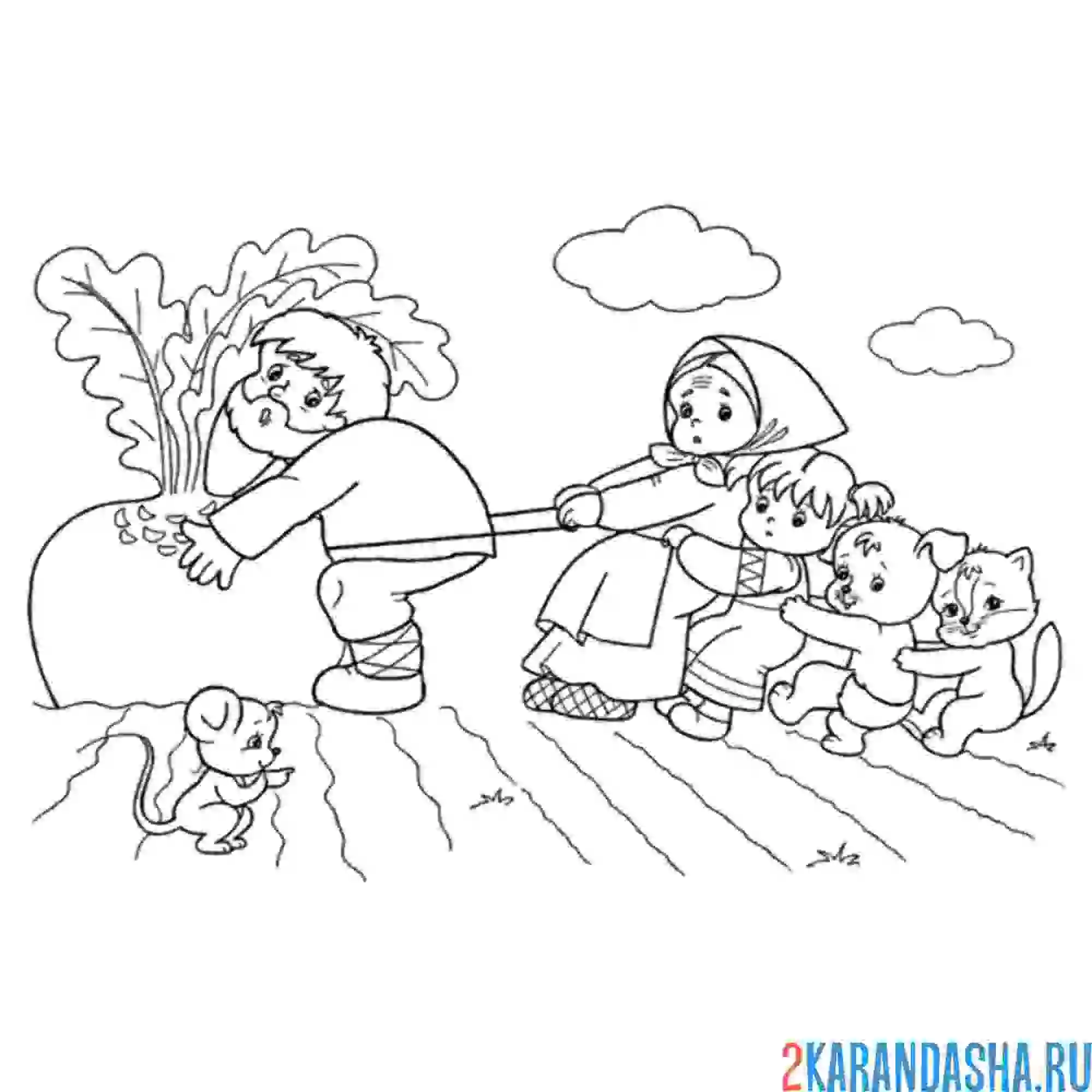 Раскраска репка огромная