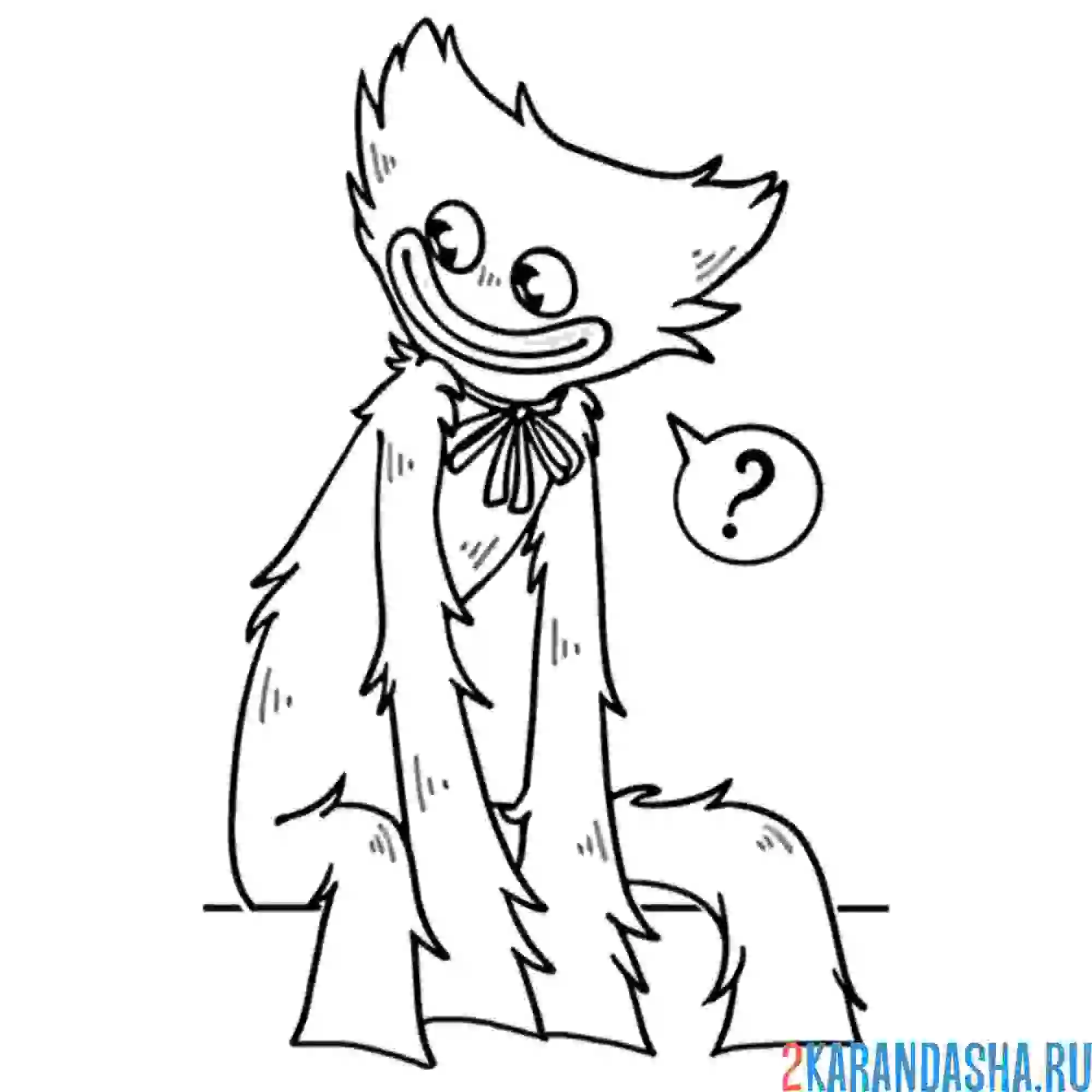 Раскраска хагги вагги задумался