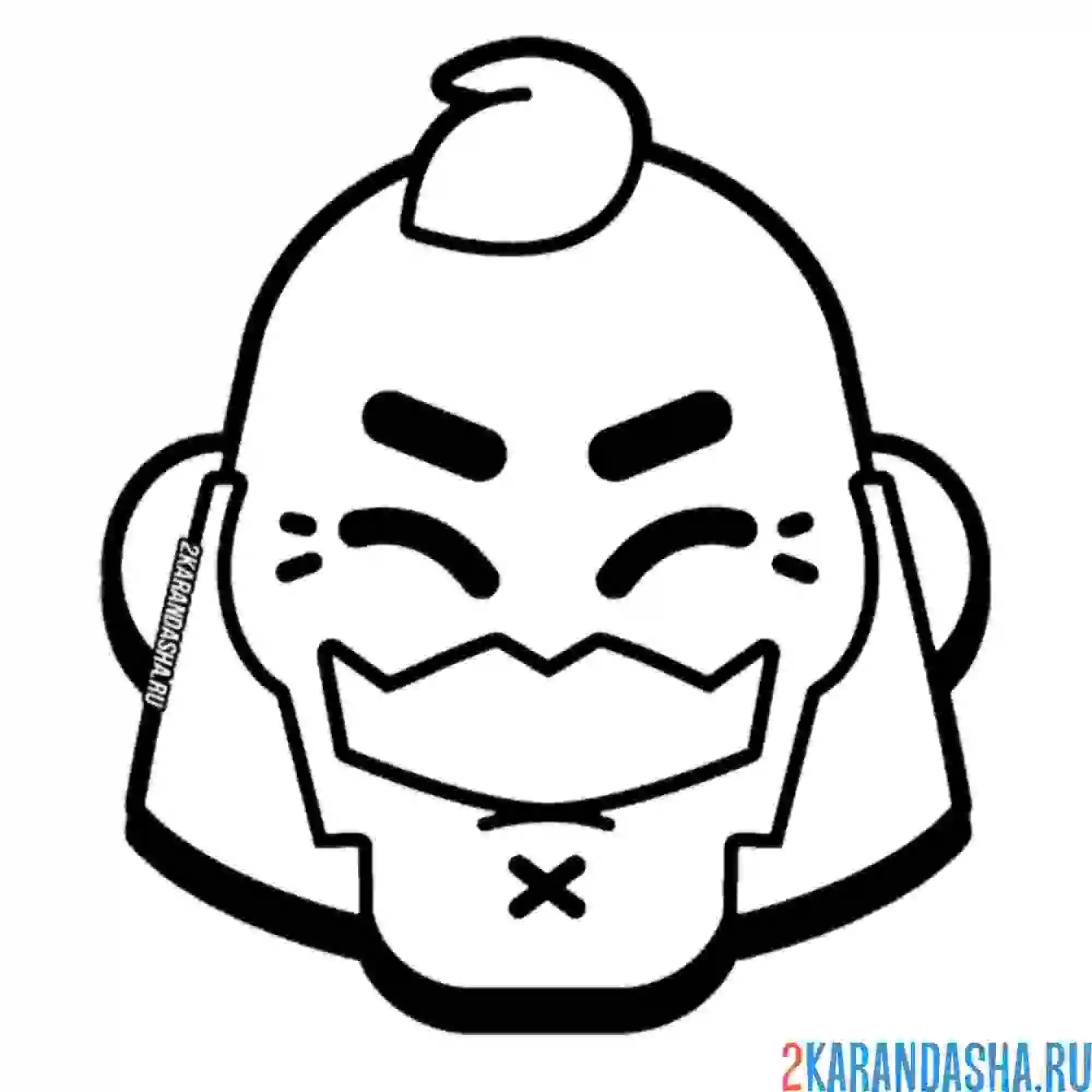 Раскраска эмодзи сэм радость