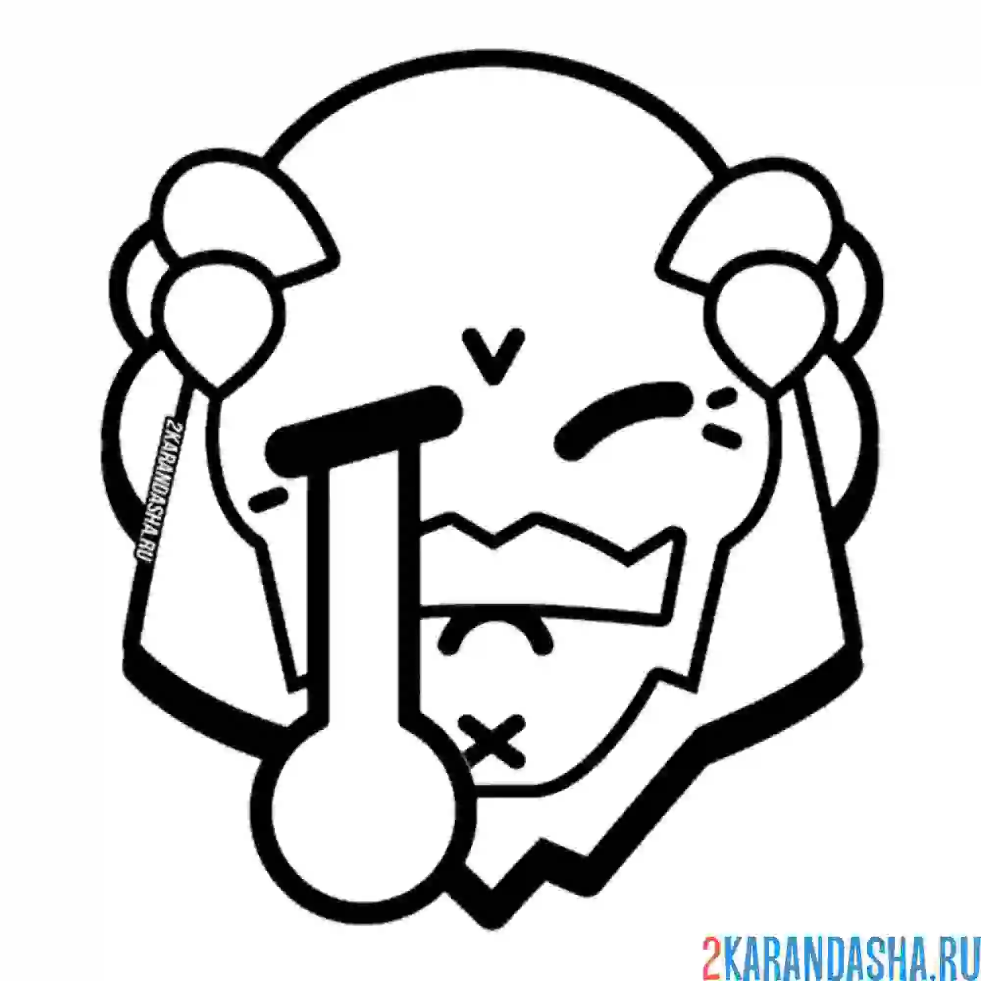 Раскраска эмодзи сэм цезарь грустный