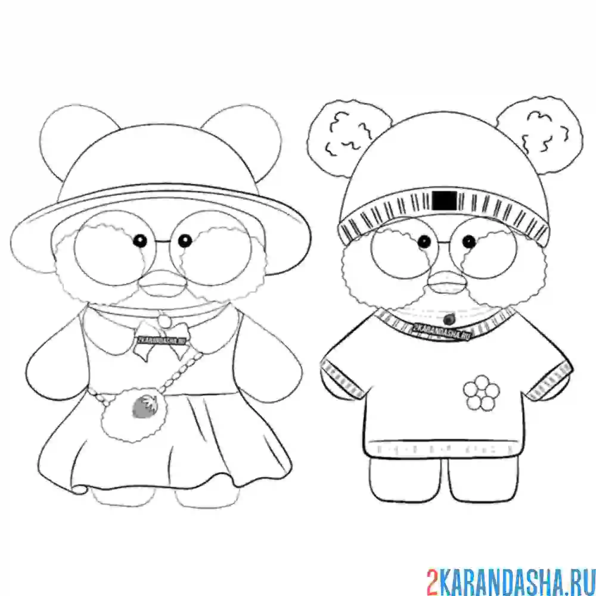 Раскраска уточка лалафанфан подружки