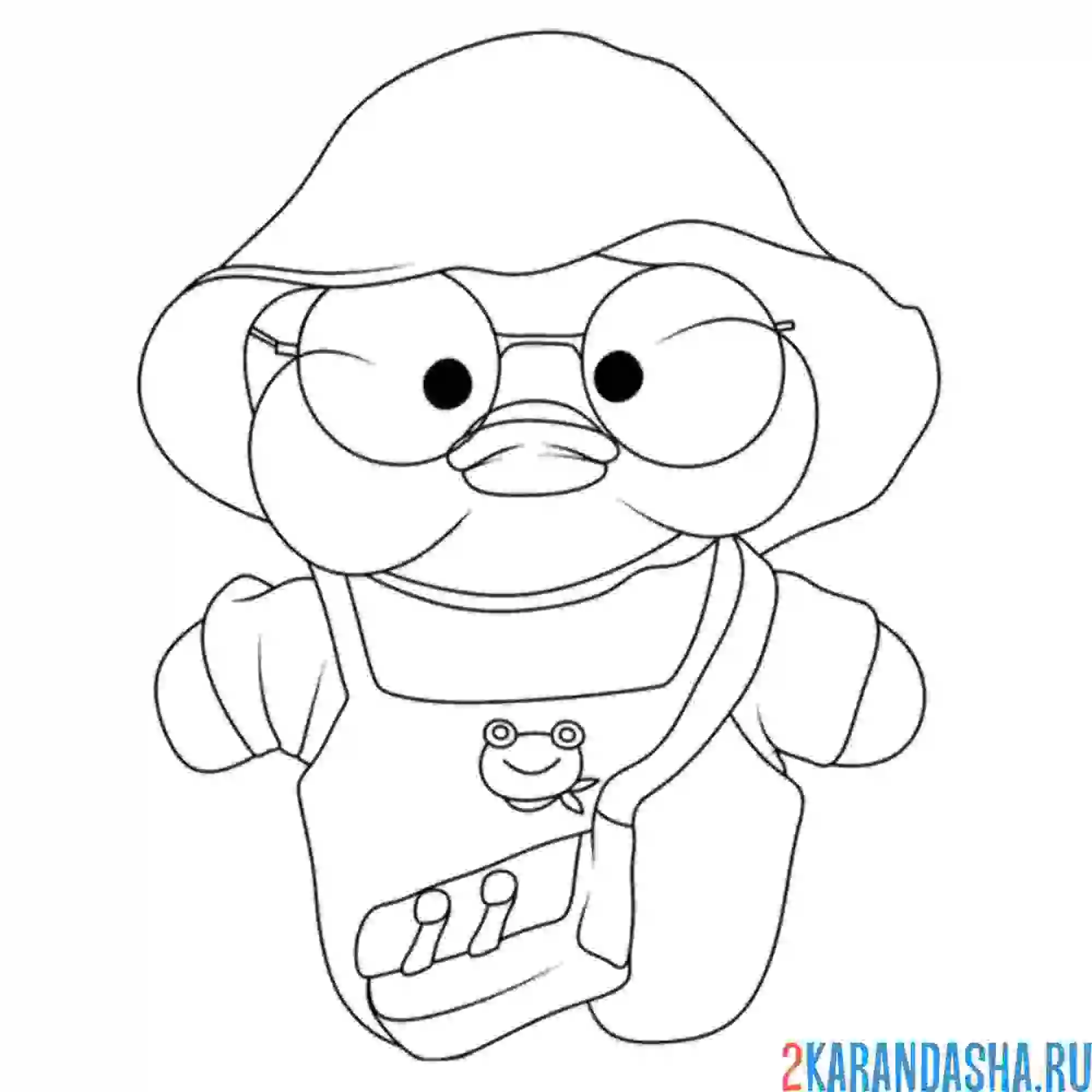 Раскраска уточка лалафанфан в панамке