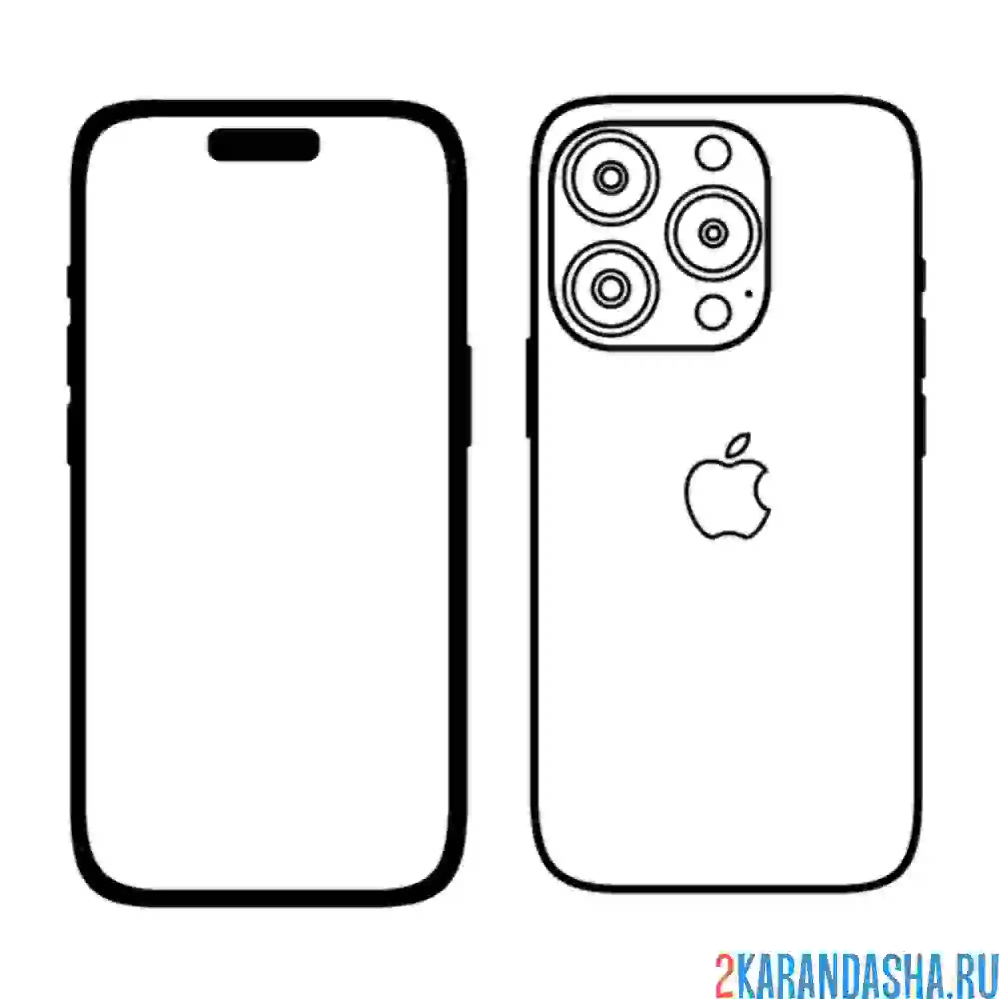 Раскраска айфон 14 про