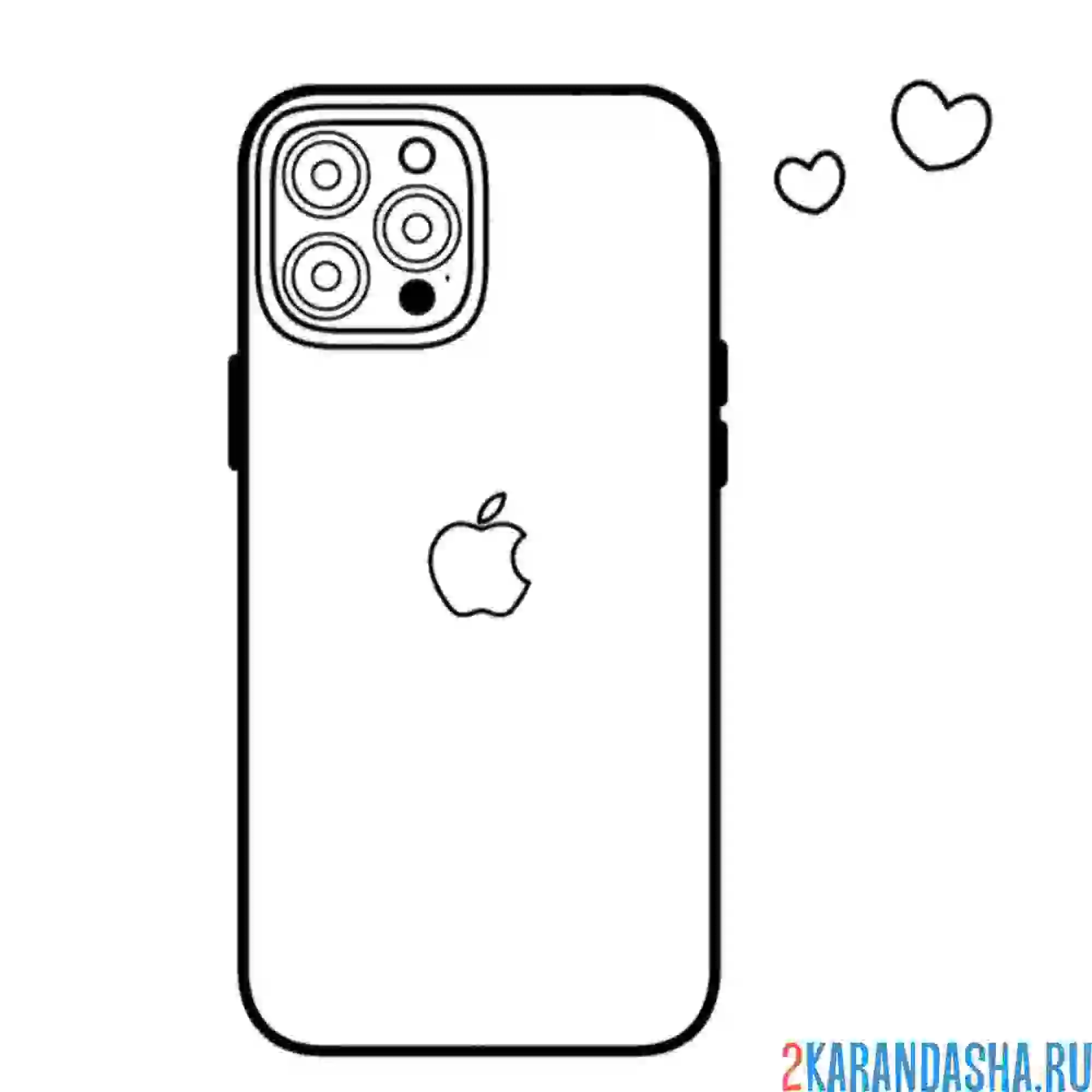 Раскраска iphone love