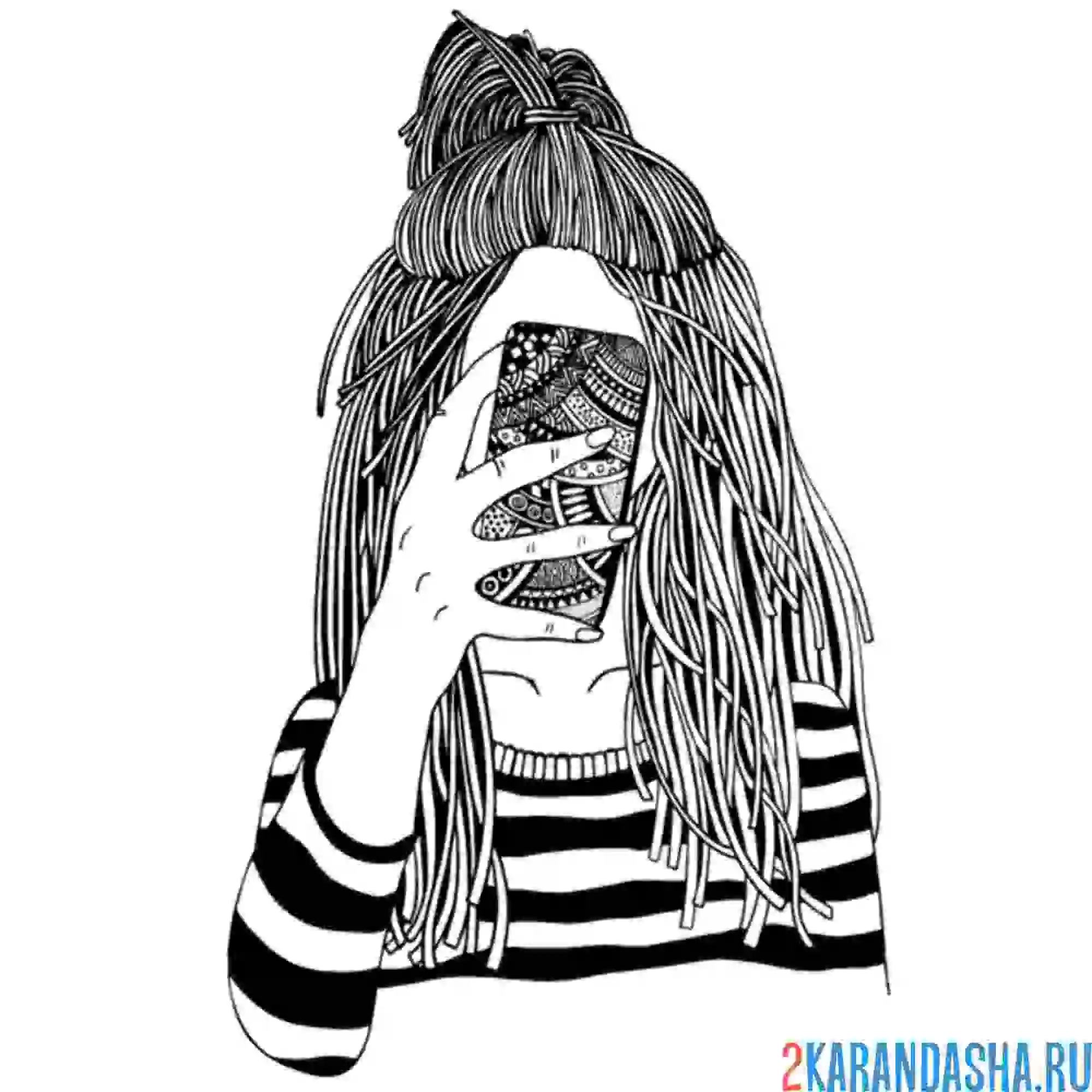 Раскраска селфи в зеркало