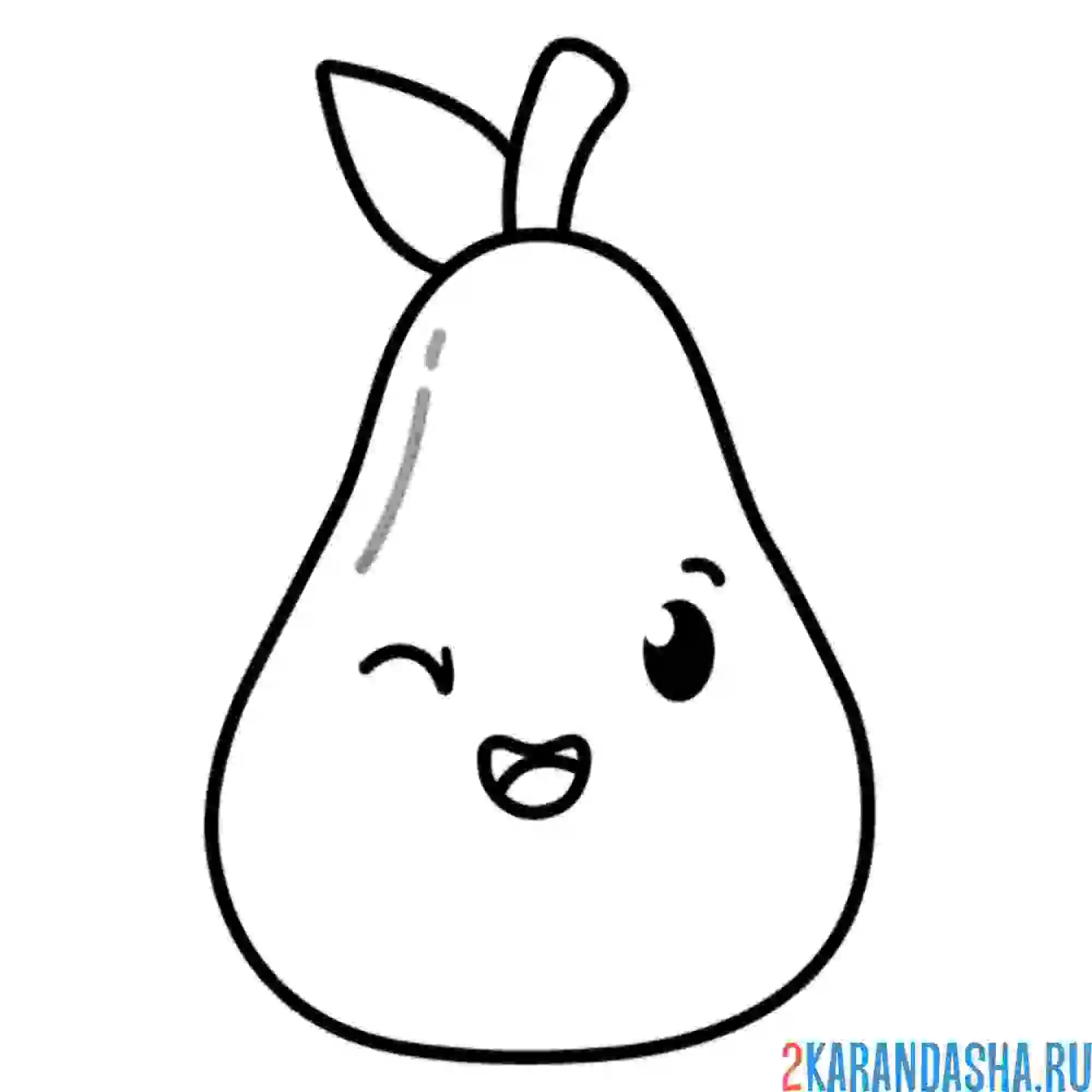 Раскраска каваи груша