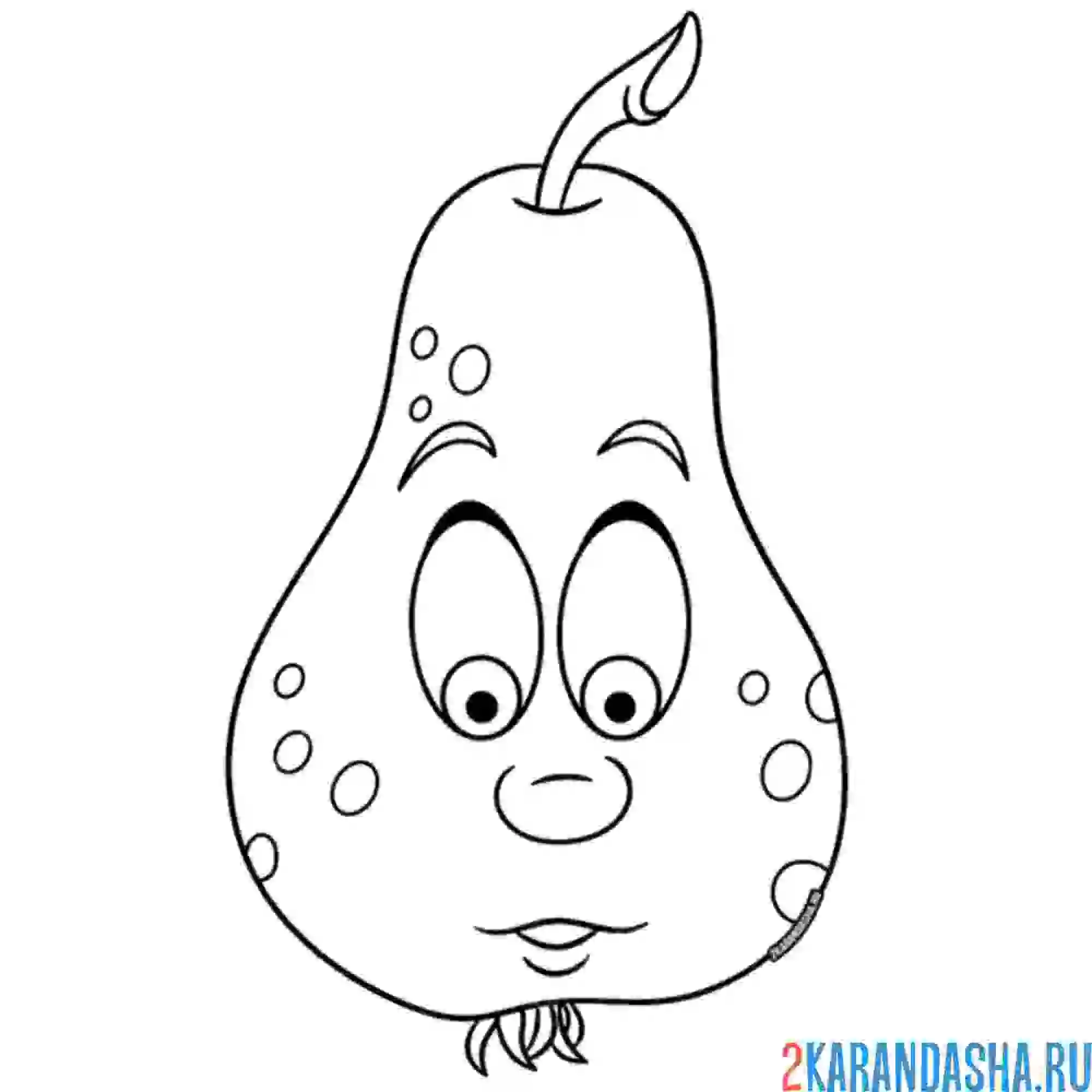 Раскраска груша задумалась