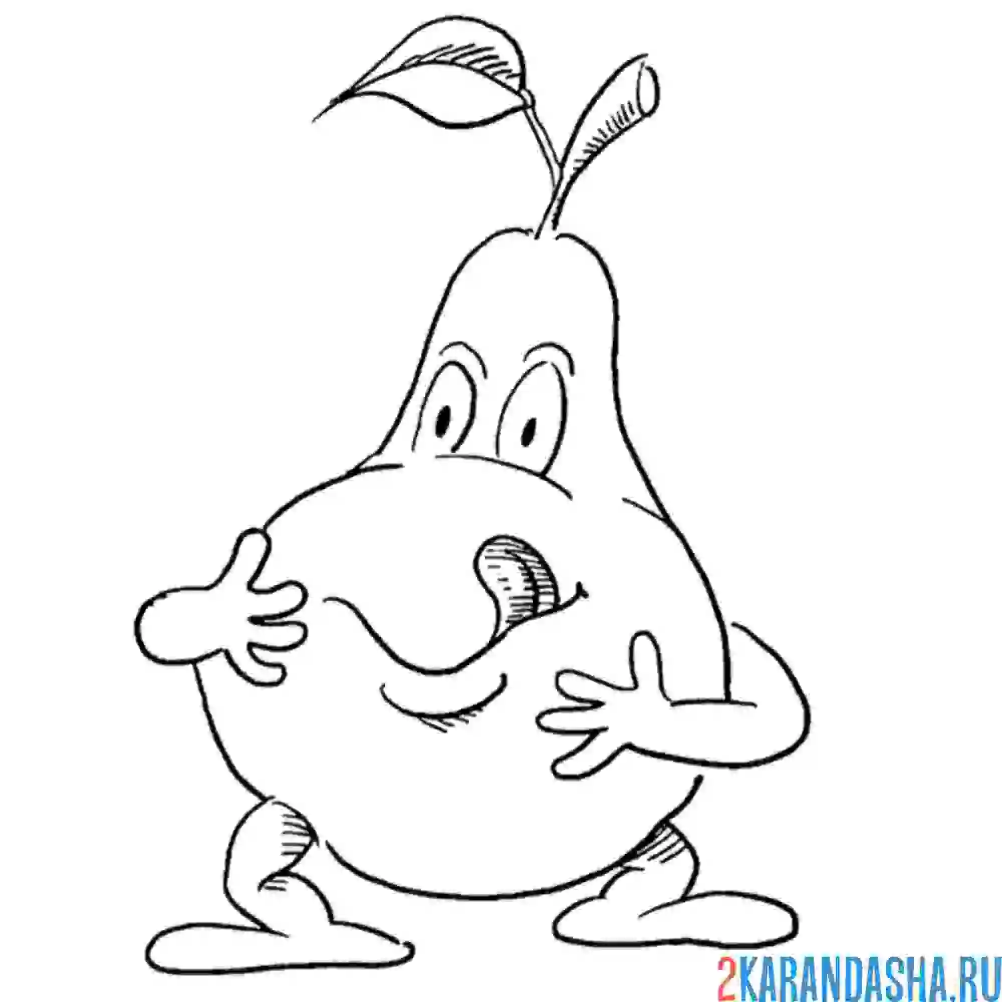 Раскраска толстая груша