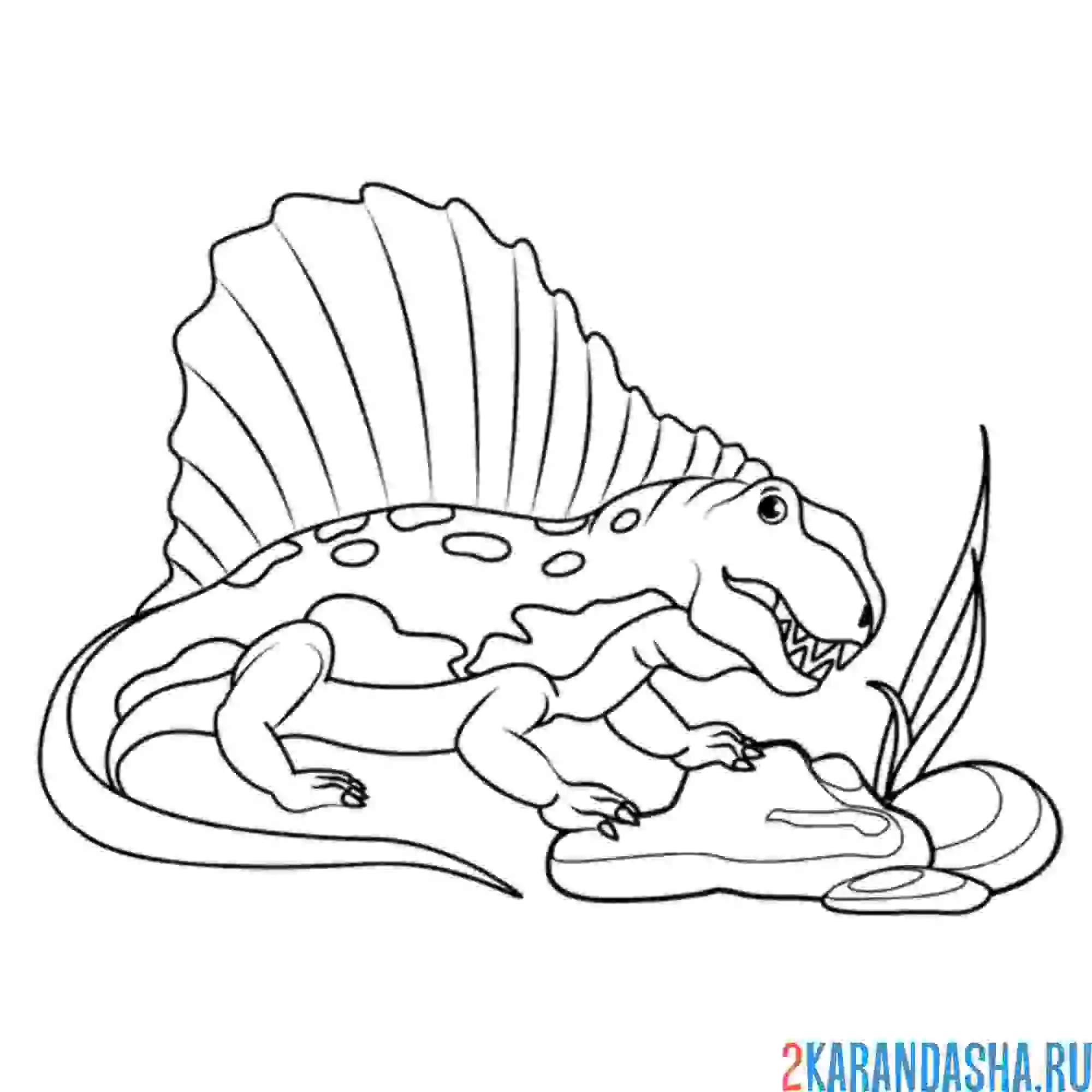 Раскраска диметродон динозавр