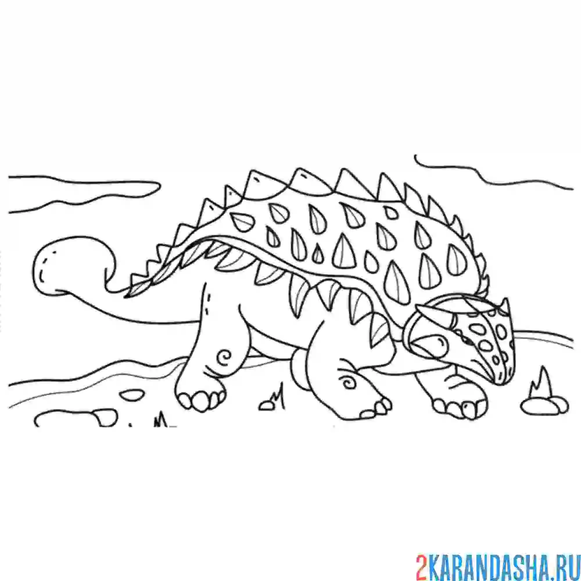 Раскраска анкилозавр
