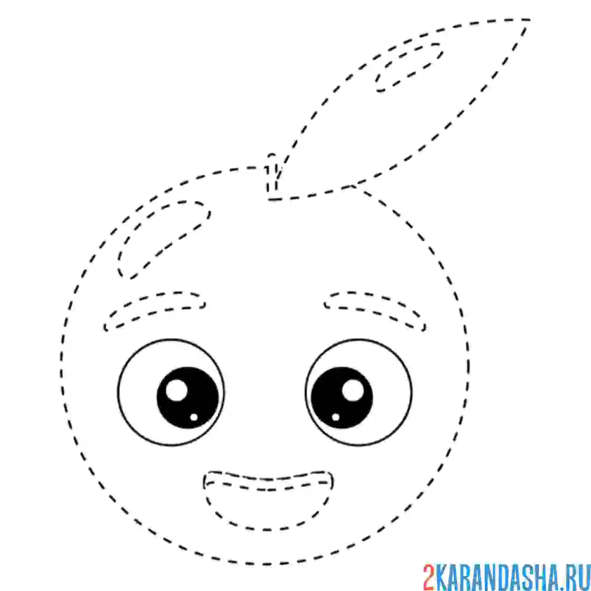 Раскраска апельсин с глазками по линии