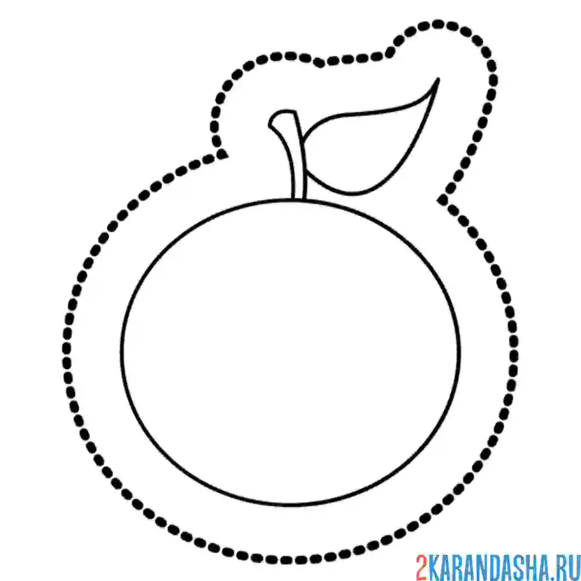 Раскраска обведи апельсин