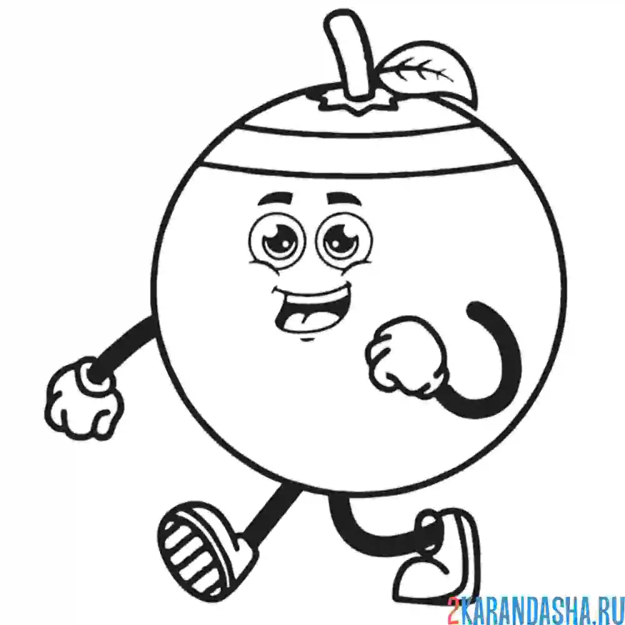 Раскраска апельсин спортсмен