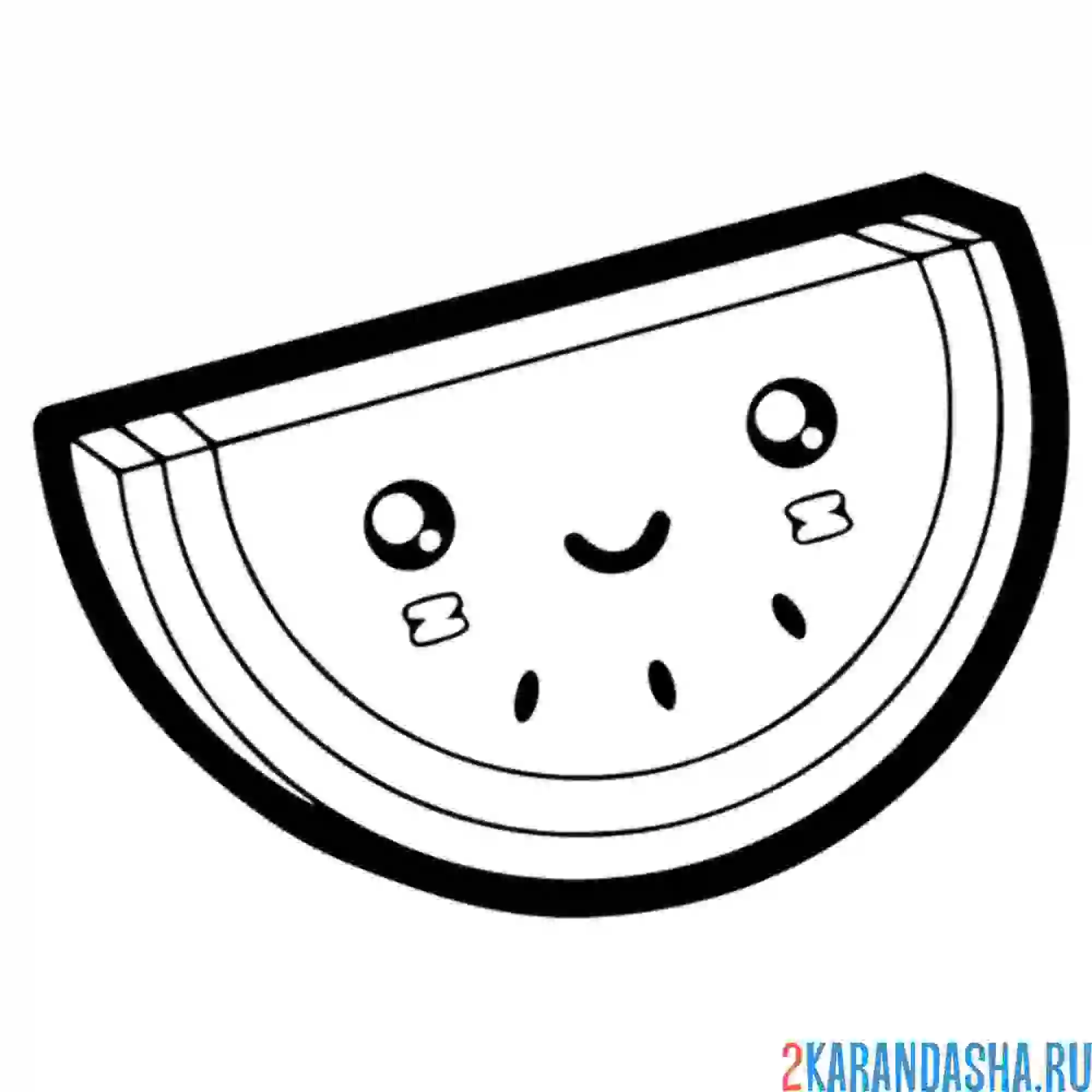 Раскраска глазки на кусочек арбуза