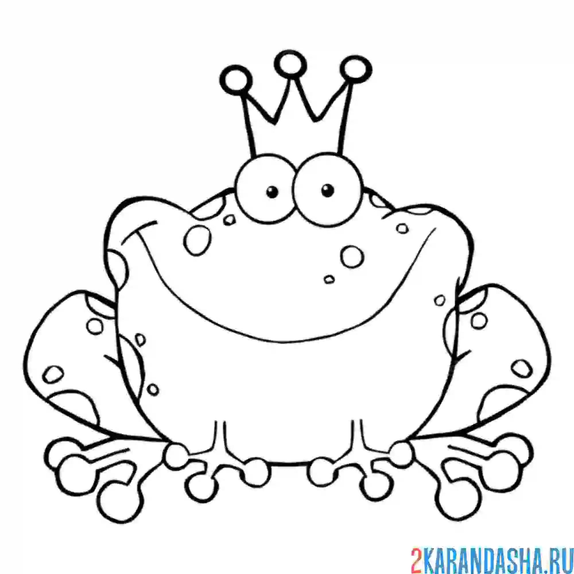 Раскраска лягушка-принцесса