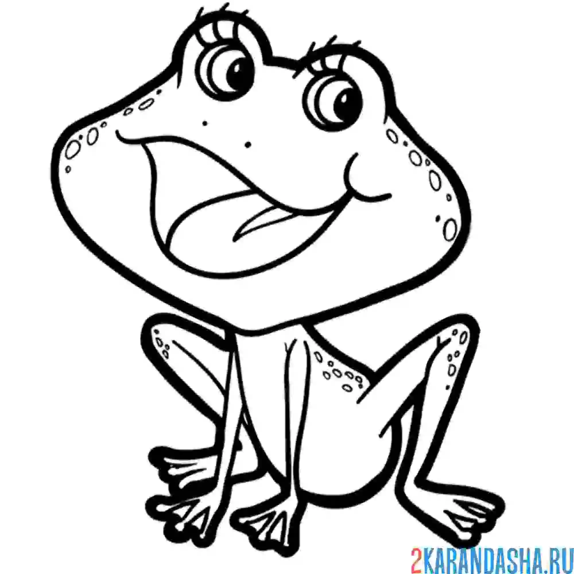 Раскраска смешная лягушка