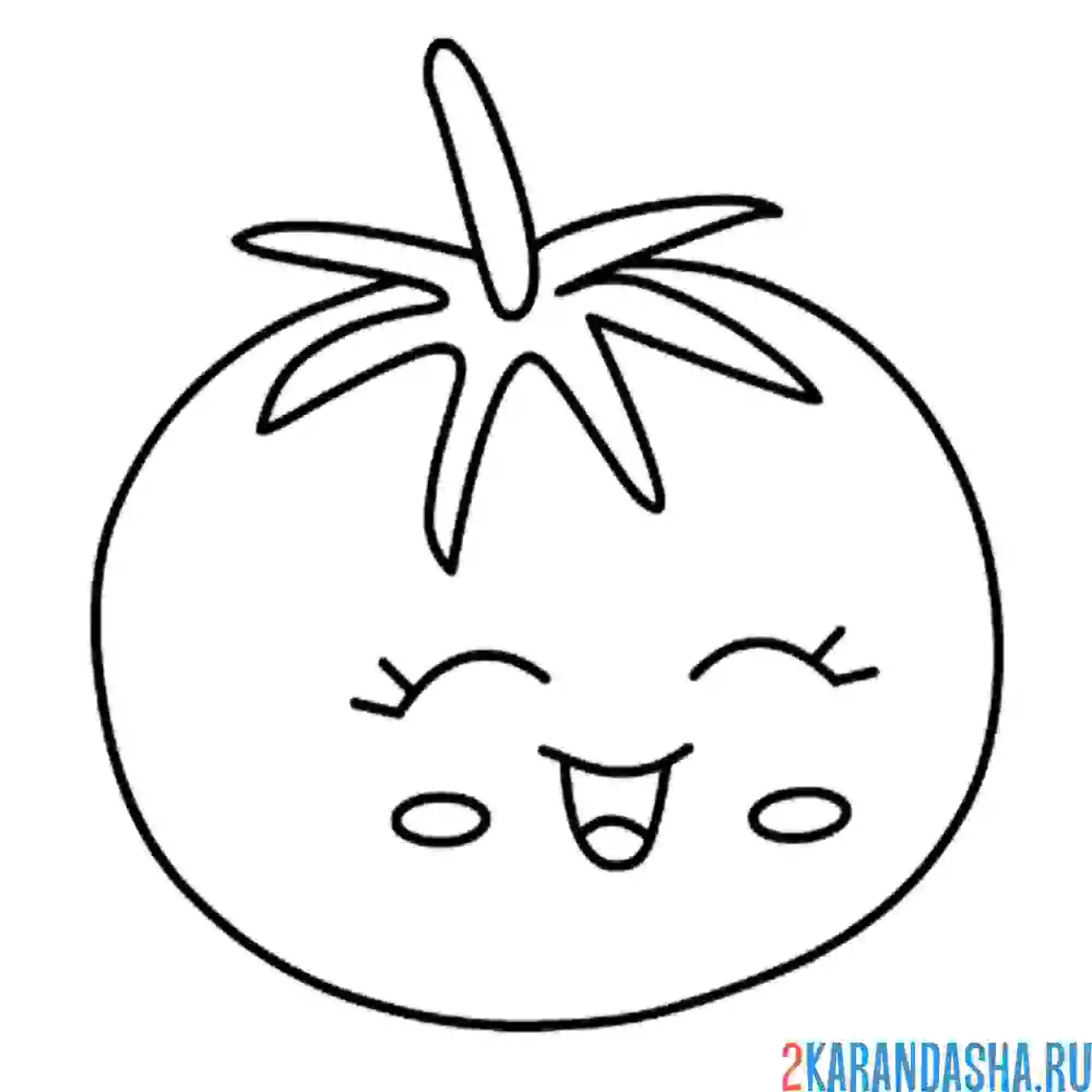 Раскраска помидор улыбается