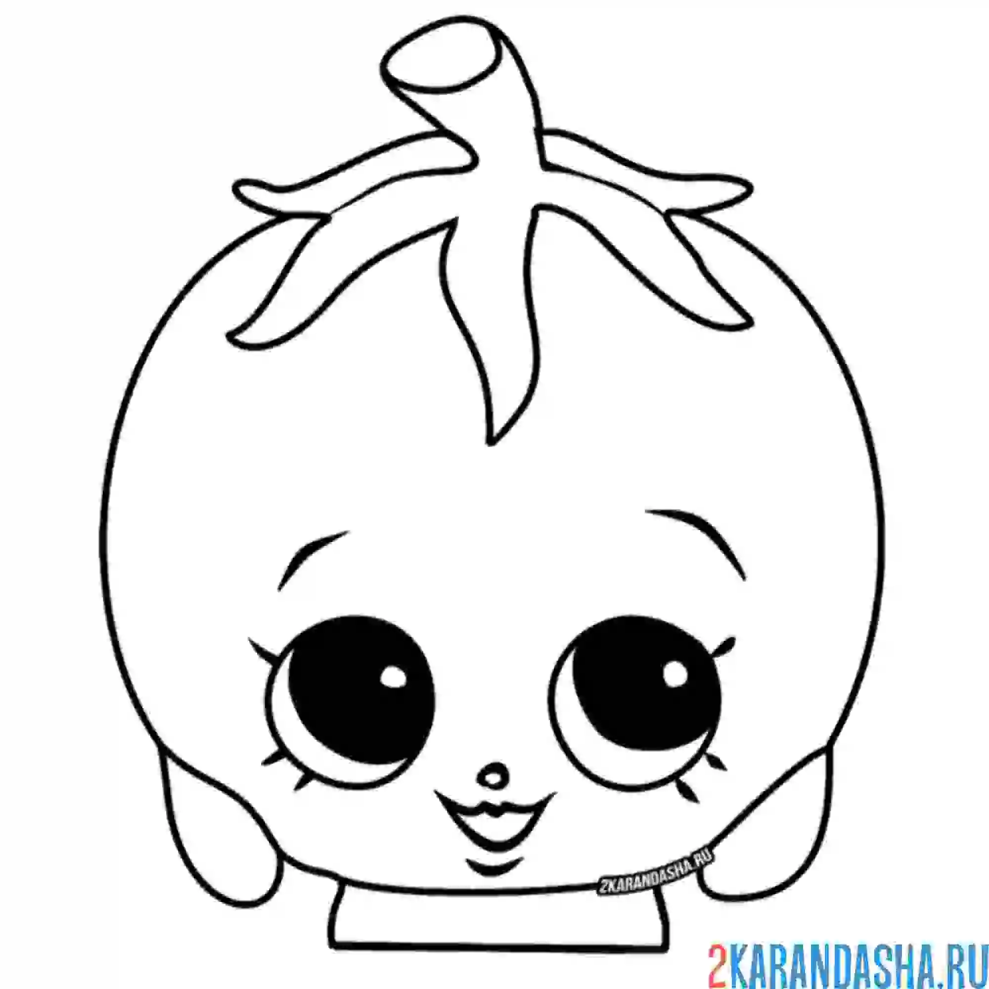 Раскраска милый помидор каваи